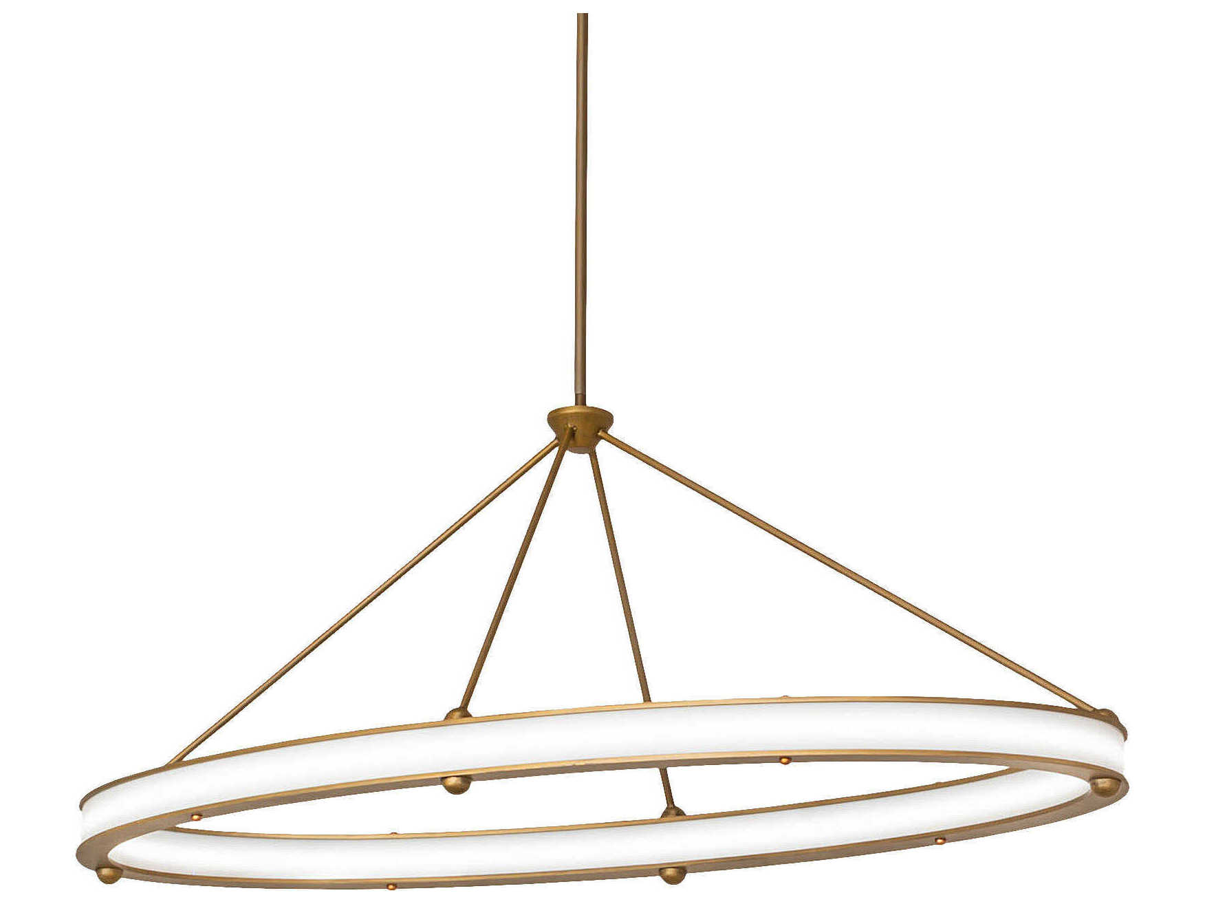 Meyda Anillo Gold Frosted Clear Glass Or Acrylic LED Round Island Pendant