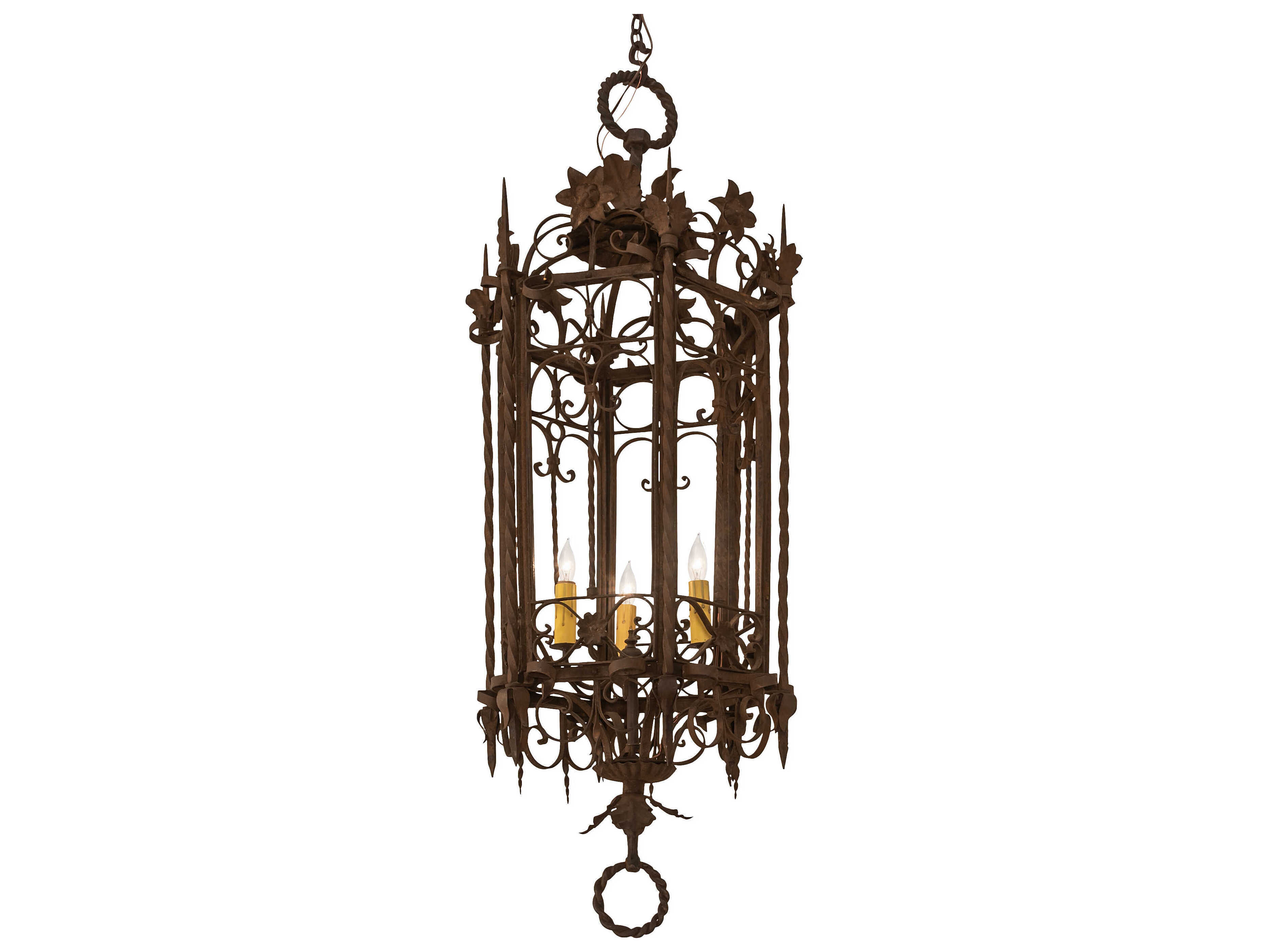 Meyda 3-Light Brown Lantern Chandelier