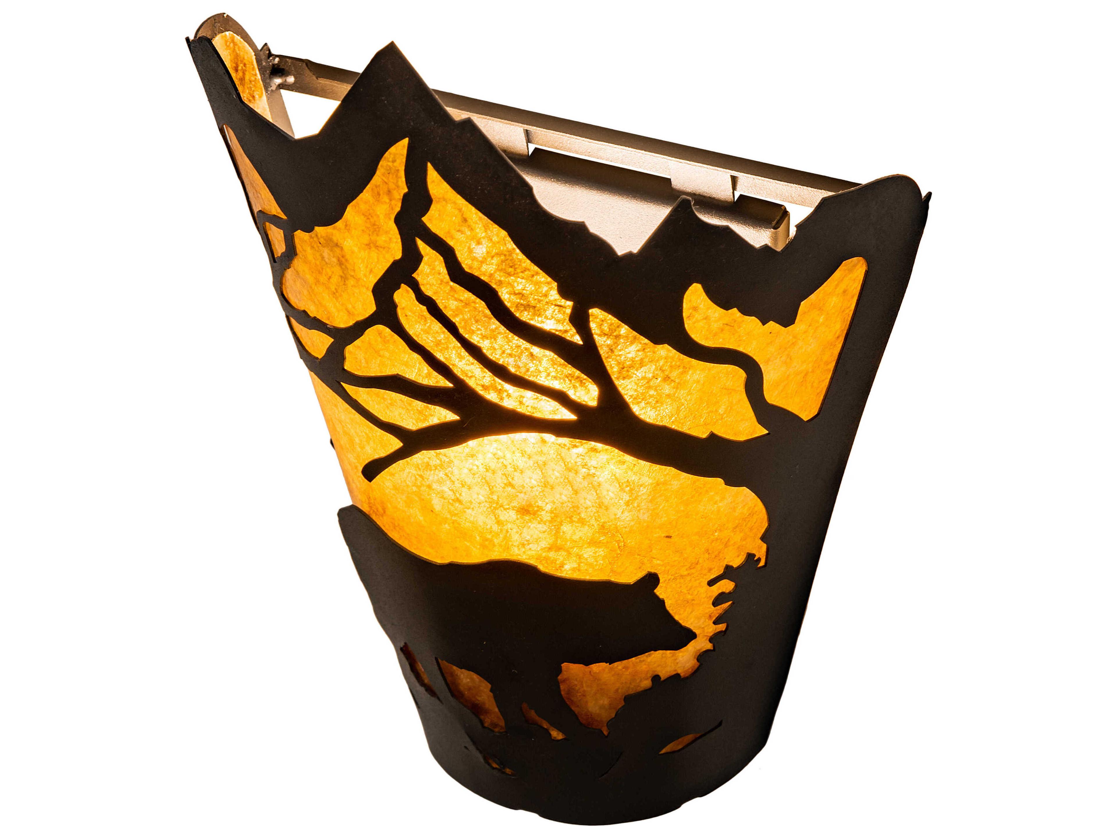 Meyda Bear At Dawn 1-Light Black Glass Wall Sconce