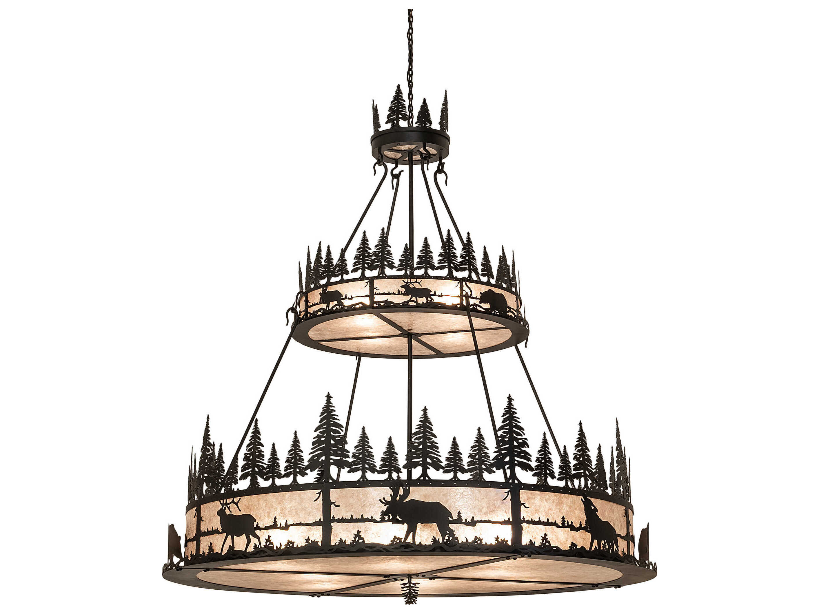 Meyda Wildlife 12-Light Glass Tiered Chandelier