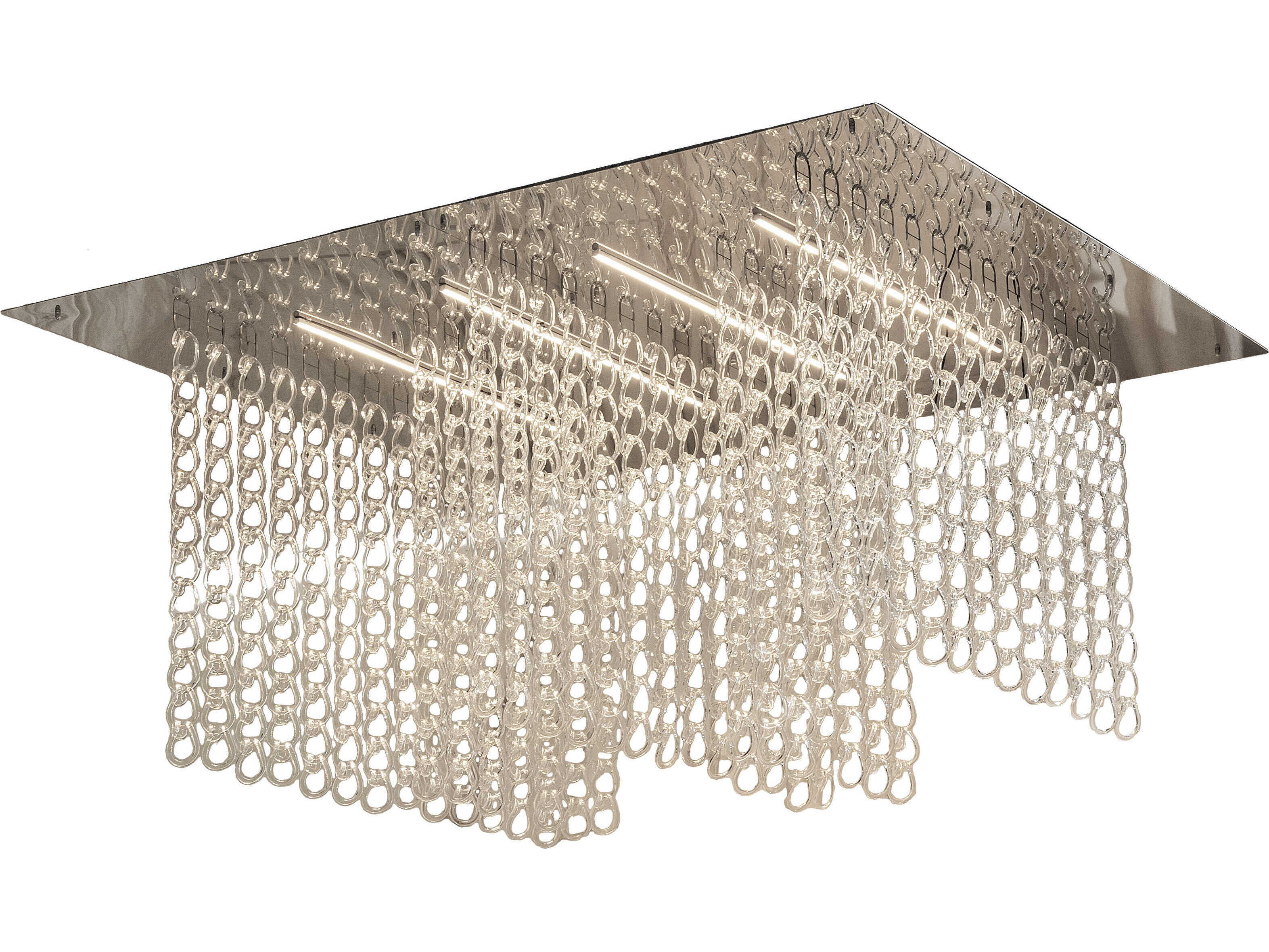 Meyda Lucy Stainless Steel Crystal LED Flush Mount