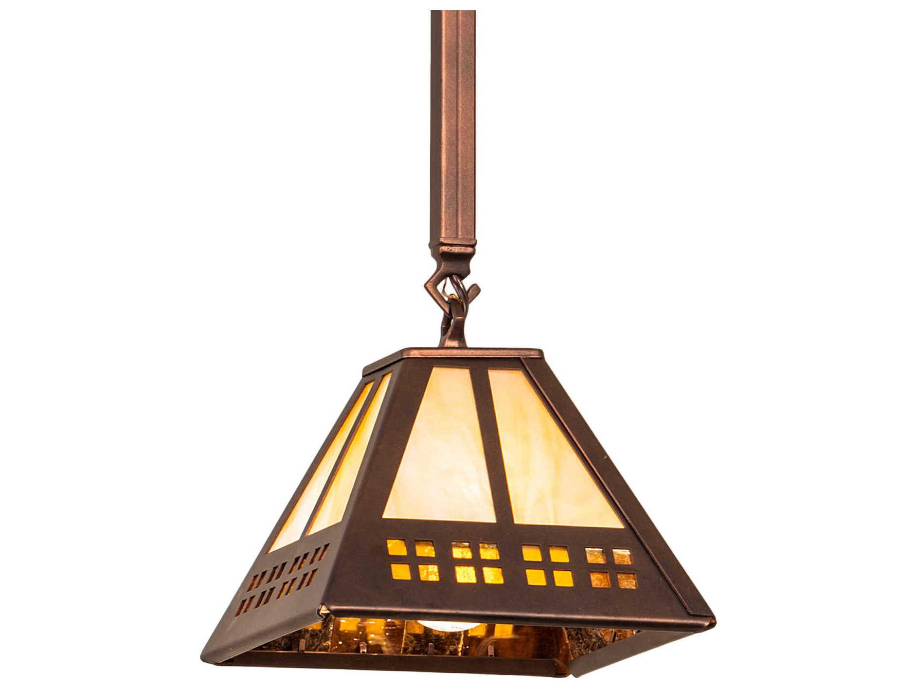 Meyda Prairie Loft 8- 1-Light Brown Glass Empire Mini Pendant