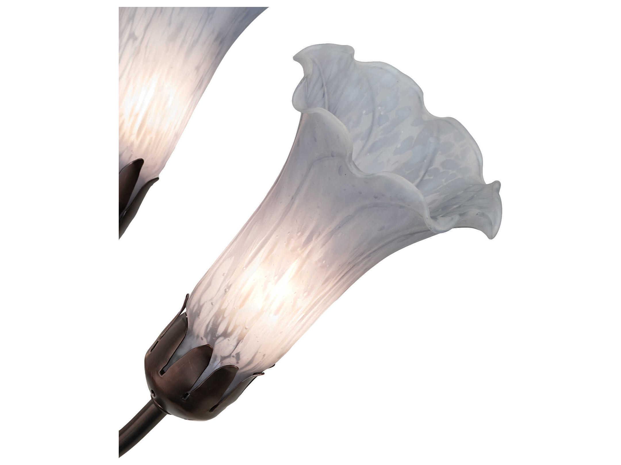 Meyda Pond Lily 7-Light Mahogany Bronze Gray Glass Bell Chandelier