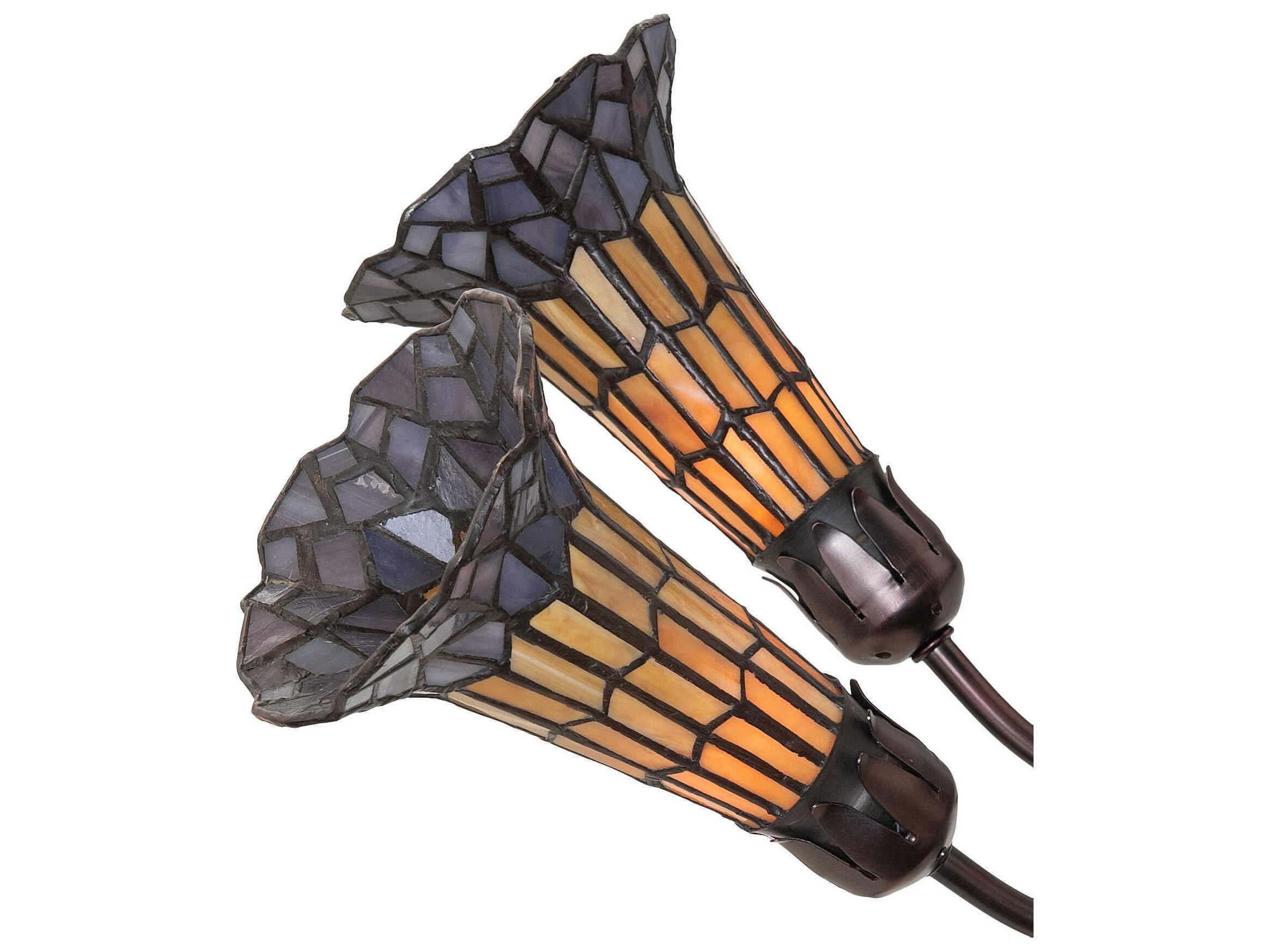 Meyda Stained Glass Pond Lily 7-Light Mahogany Bronze Tiffany Bell Chandelier