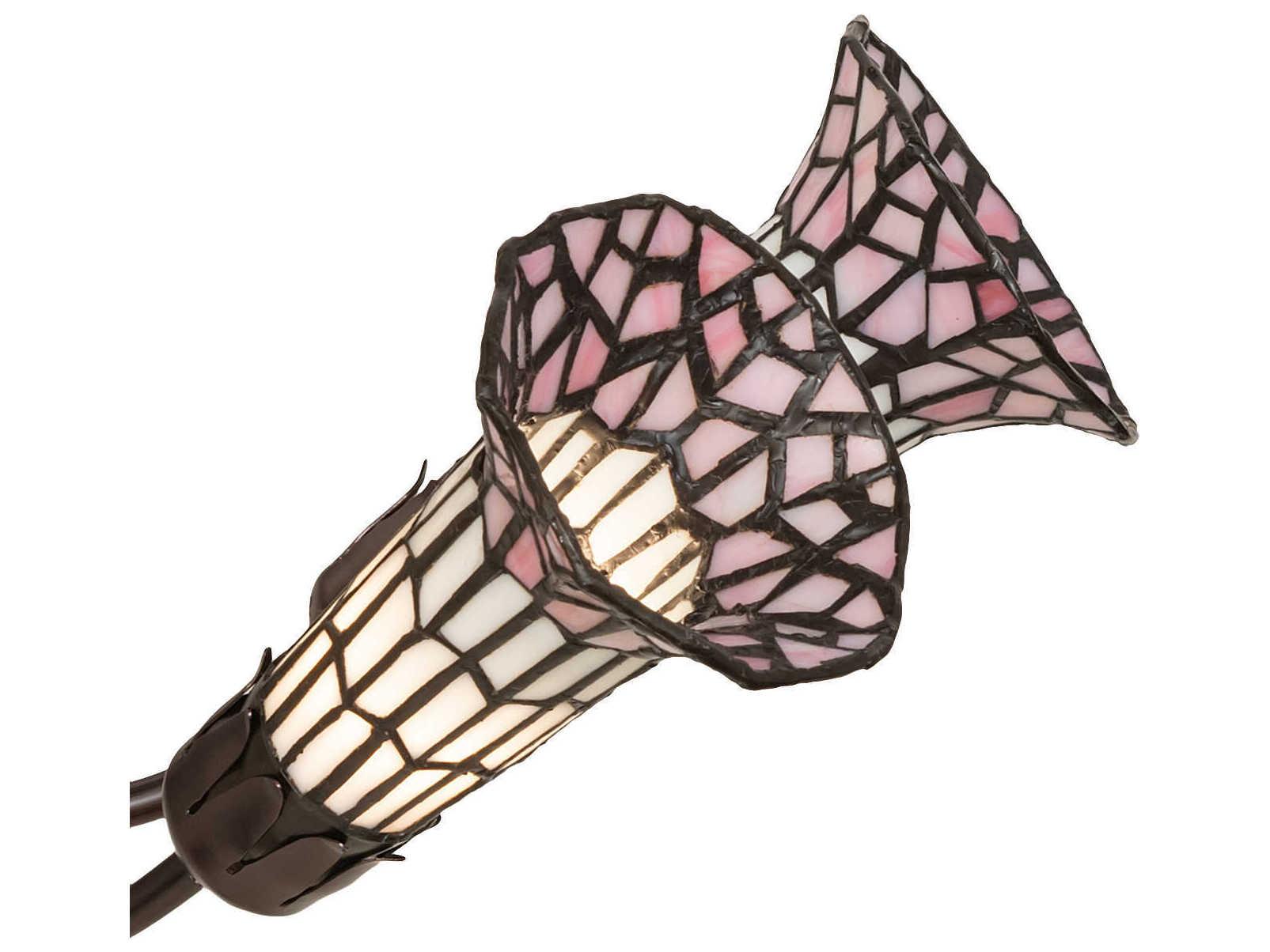 Meyda Stained Glass Pond Lily 7-Light Mahogany Bronze Tiffany Bell Chandelier