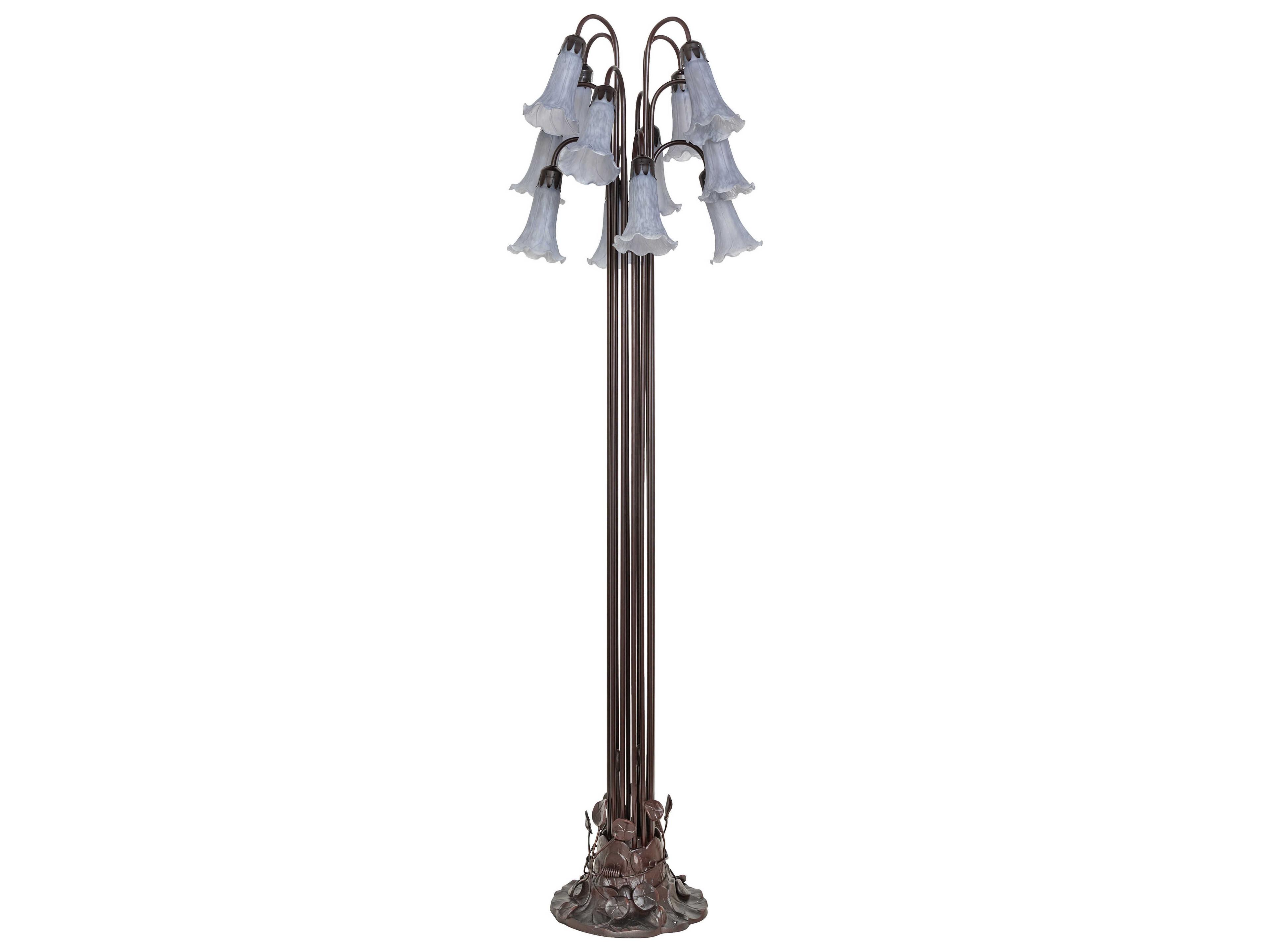 Meyda Pond Lily Mahogany Bronze Floor Lamp
