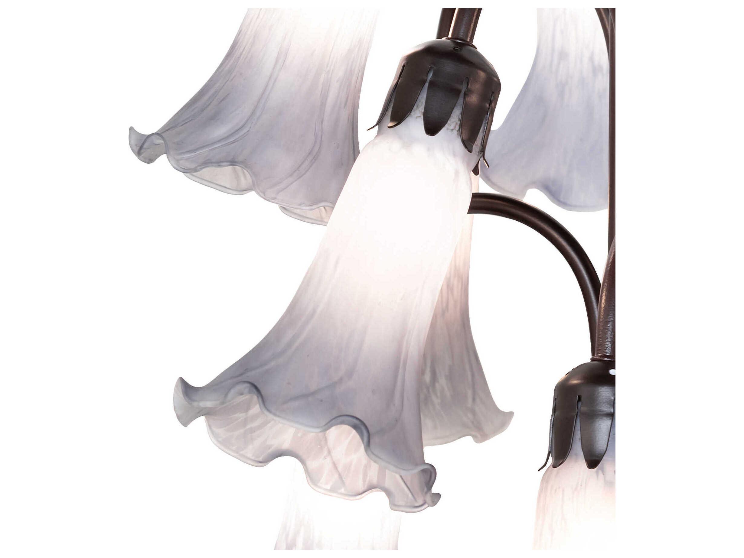 Meyda Pond Lily Mahogany Bronze Floor Lamp