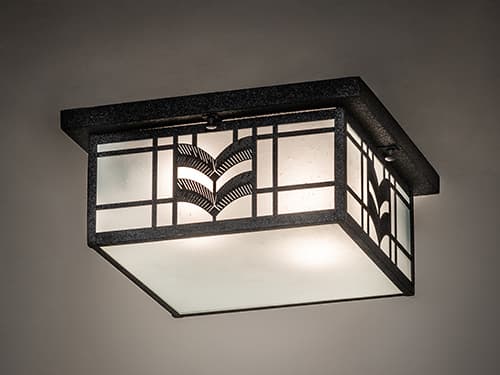 Meyda Monaca 2-Light Black Glass Flush Mount