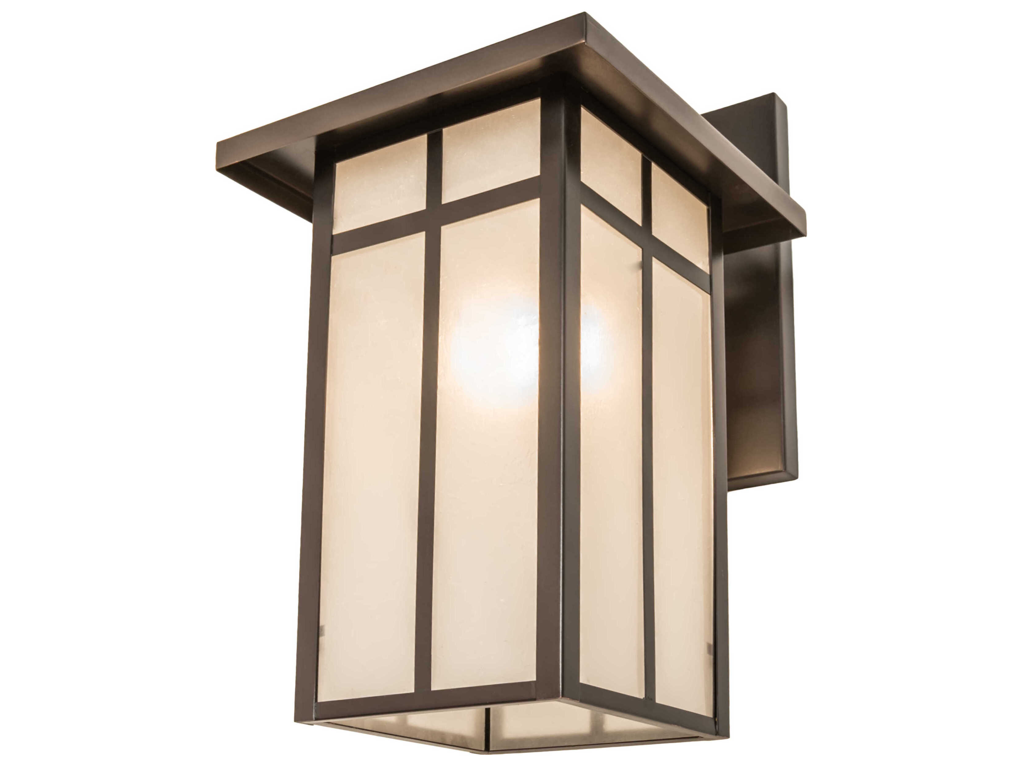 Meyda Hyde Park T Mission 1-Light Craftsman Brown Glass Wall Sconce