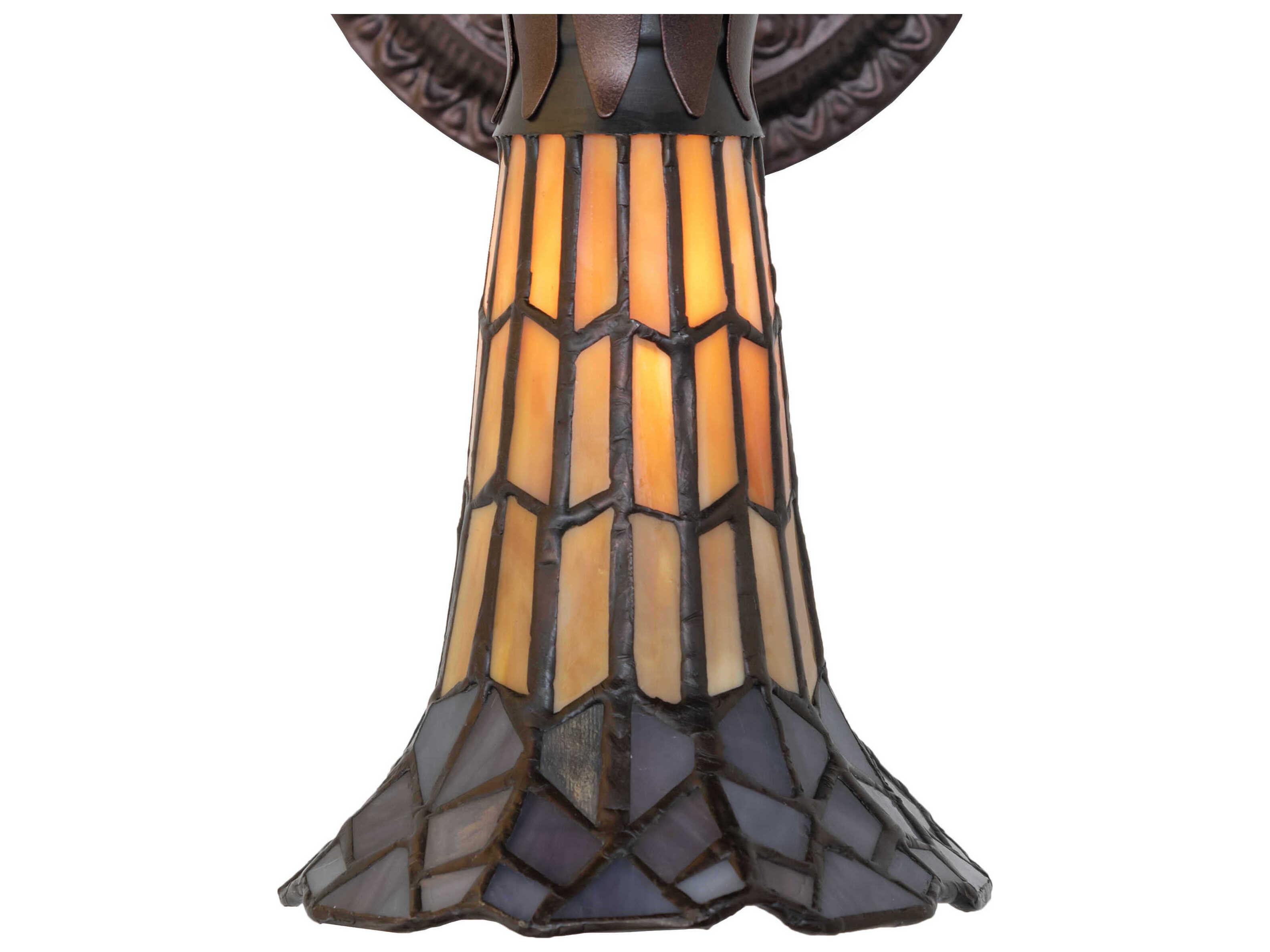 Meyda Stained Glass Pond Lily 1-Light Mahogany Bronze Tiffany Wall Sconce