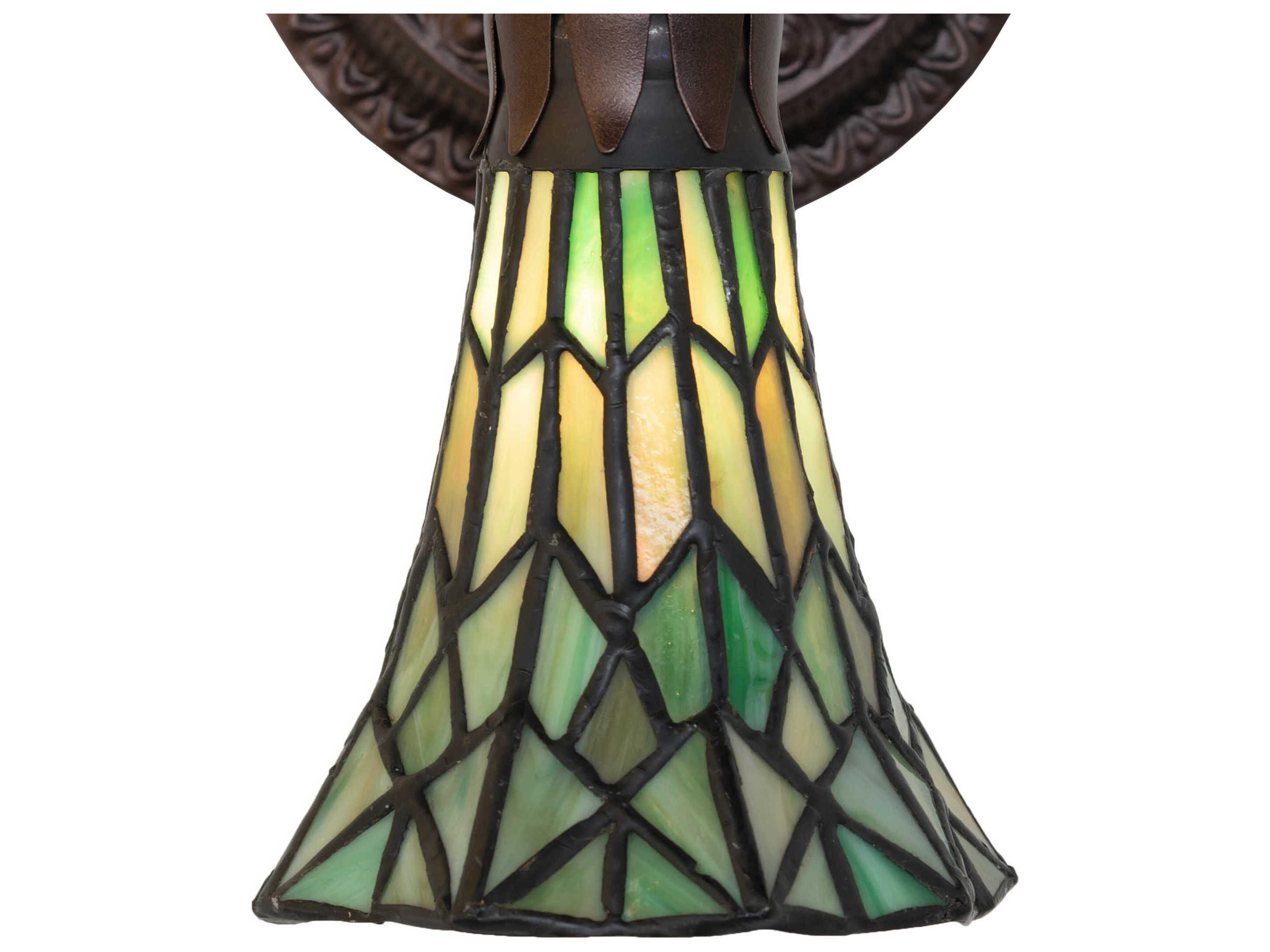Meyda Stained Glass Pond Lily 1-Light Mahogany Bronze Tiffany Wall Sconce