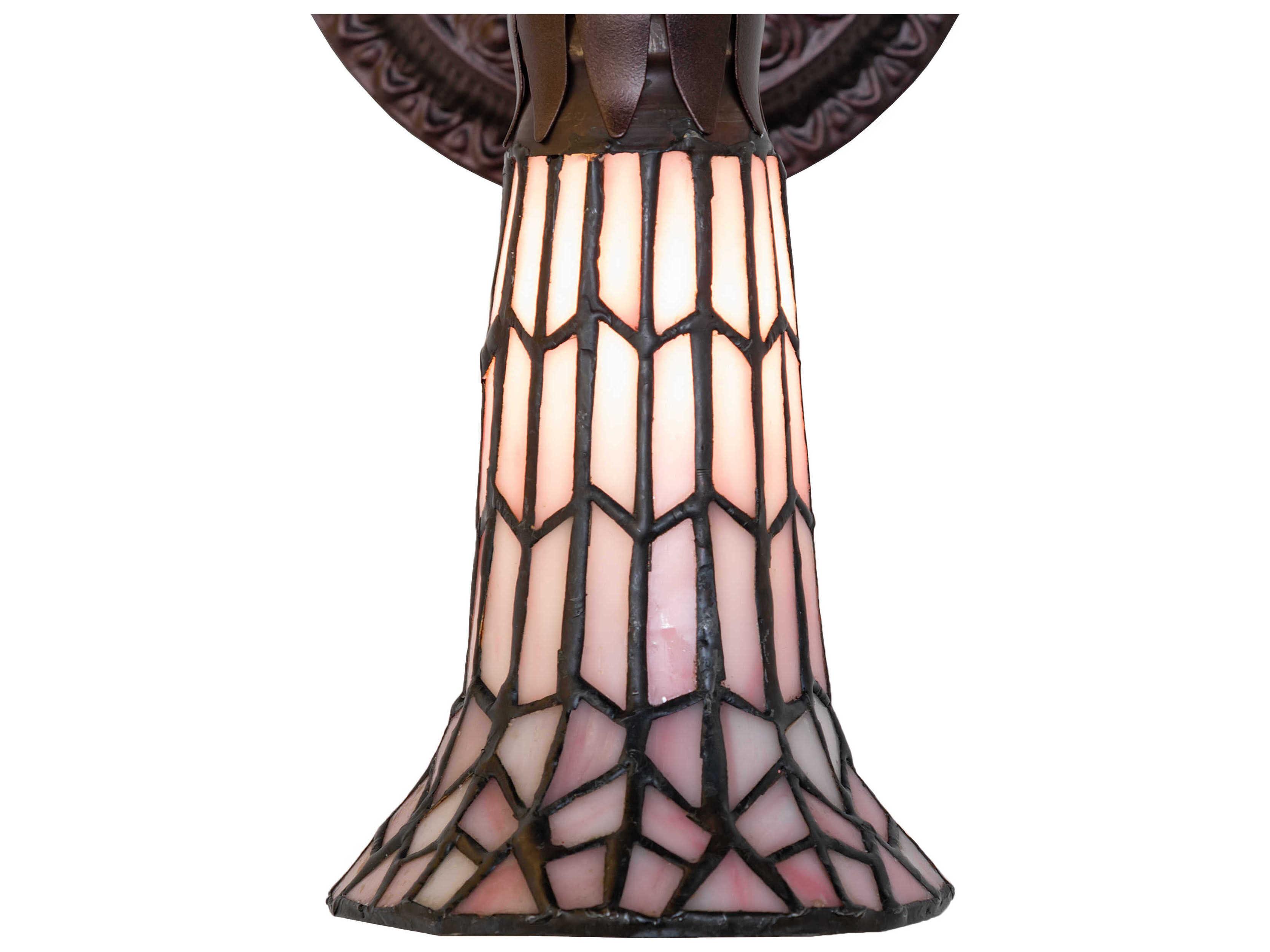 Meyda Stained Glass Pond Lily 1-Light Mahogany Bronze Tiffany Wall Sconce