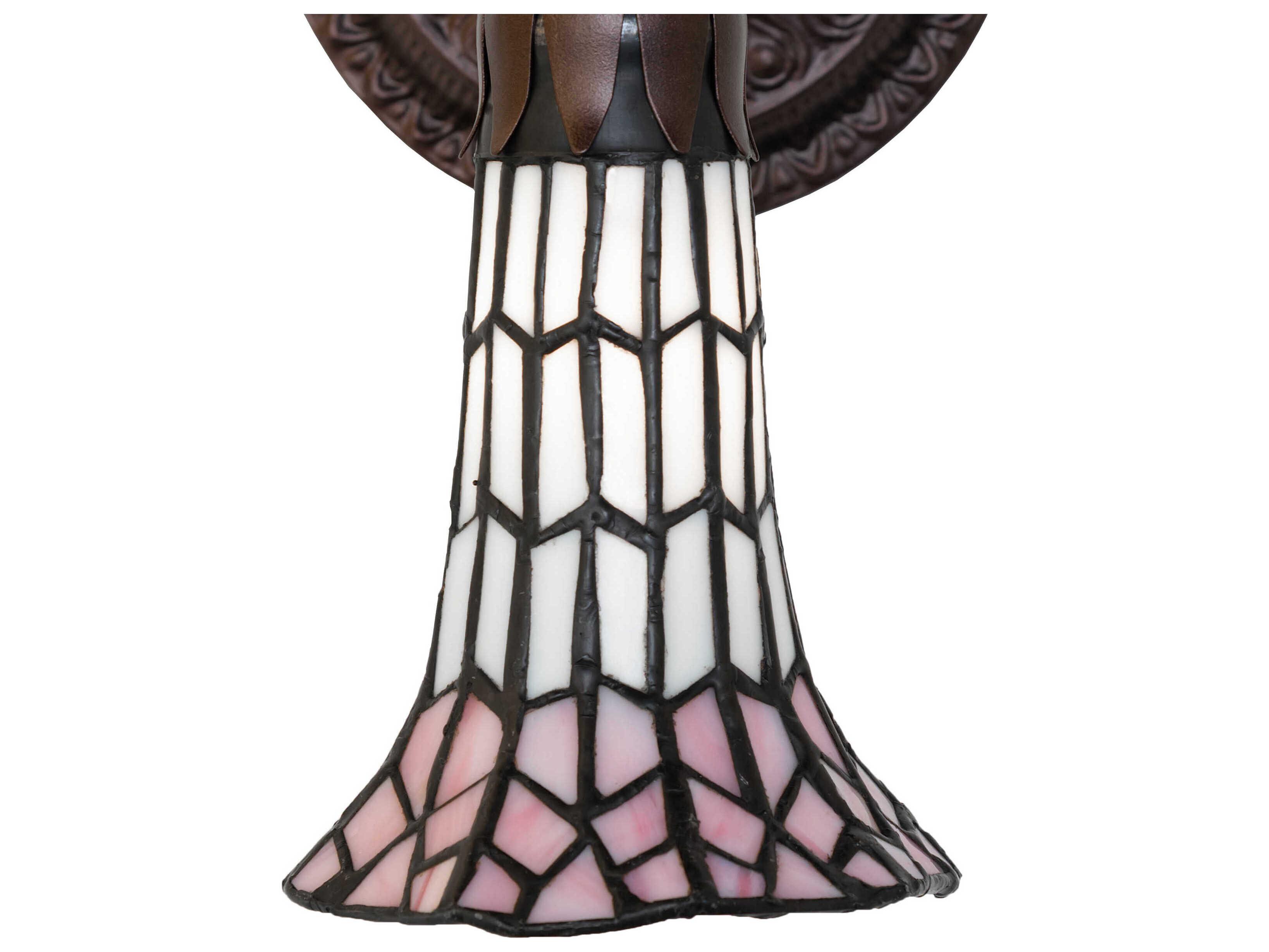Meyda Stained Glass Pond Lily 1-Light Mahogany Bronze Tiffany Wall Sconce