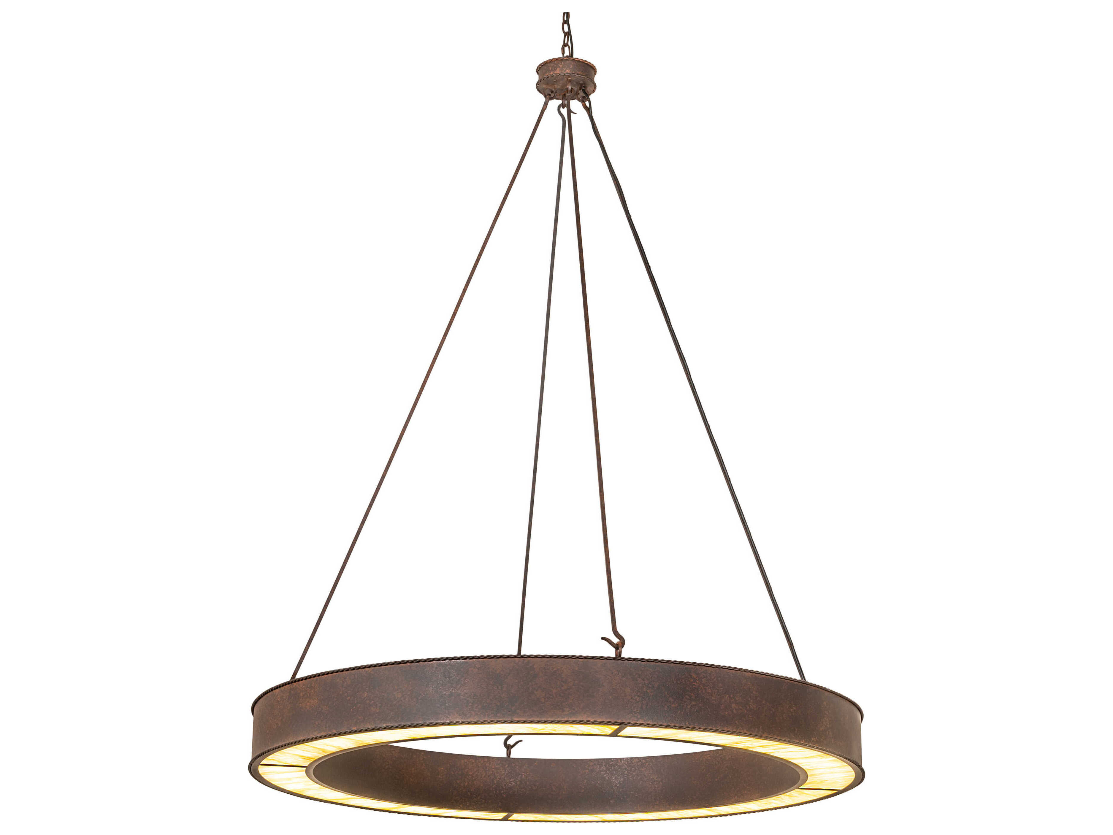 Meyda Loxley Amber Glass Acrylic Chocolate Brown LED Round Pendant