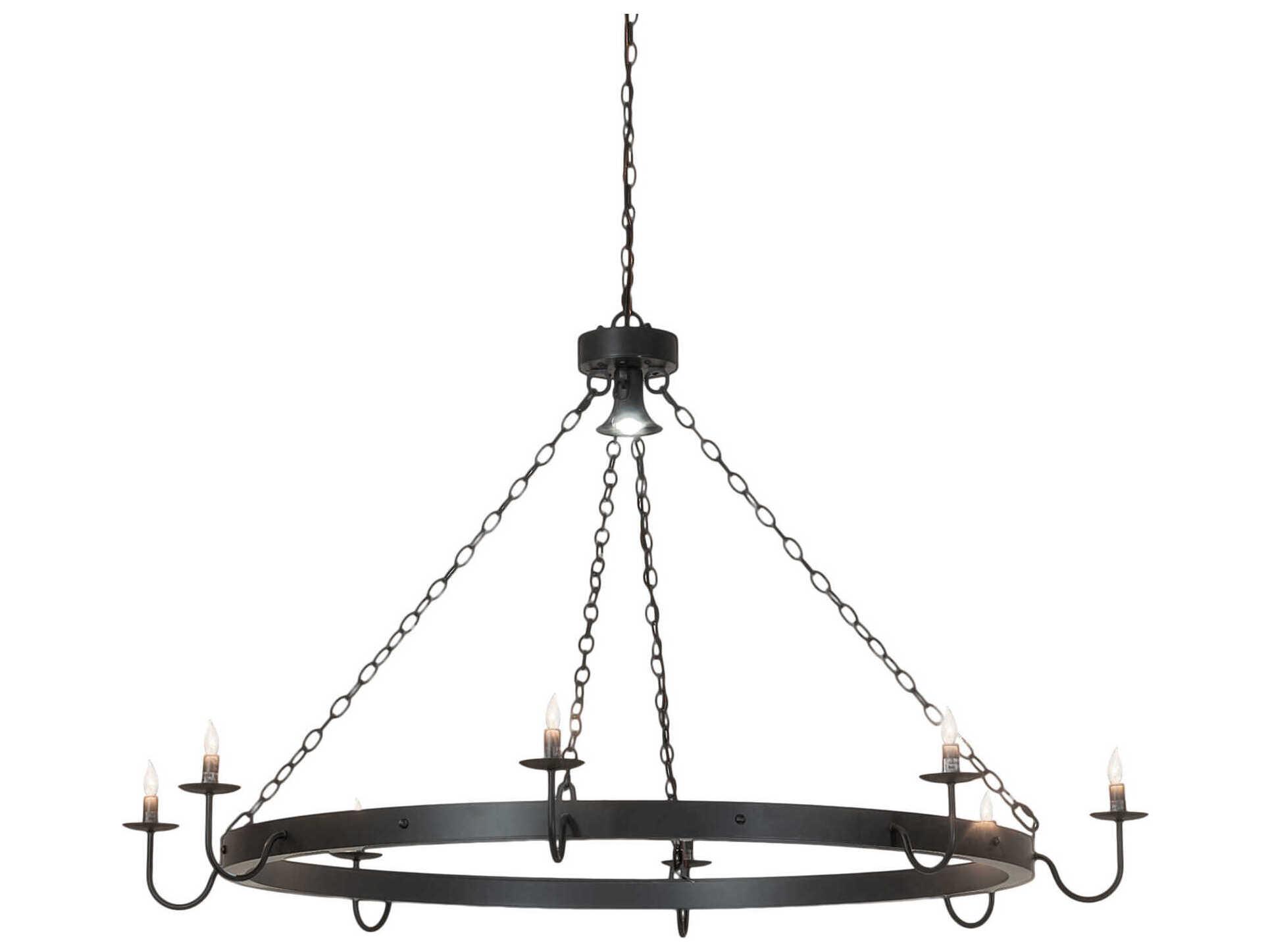 Meyda Suffolk 8 1-Light Black Candelabra Chandelier