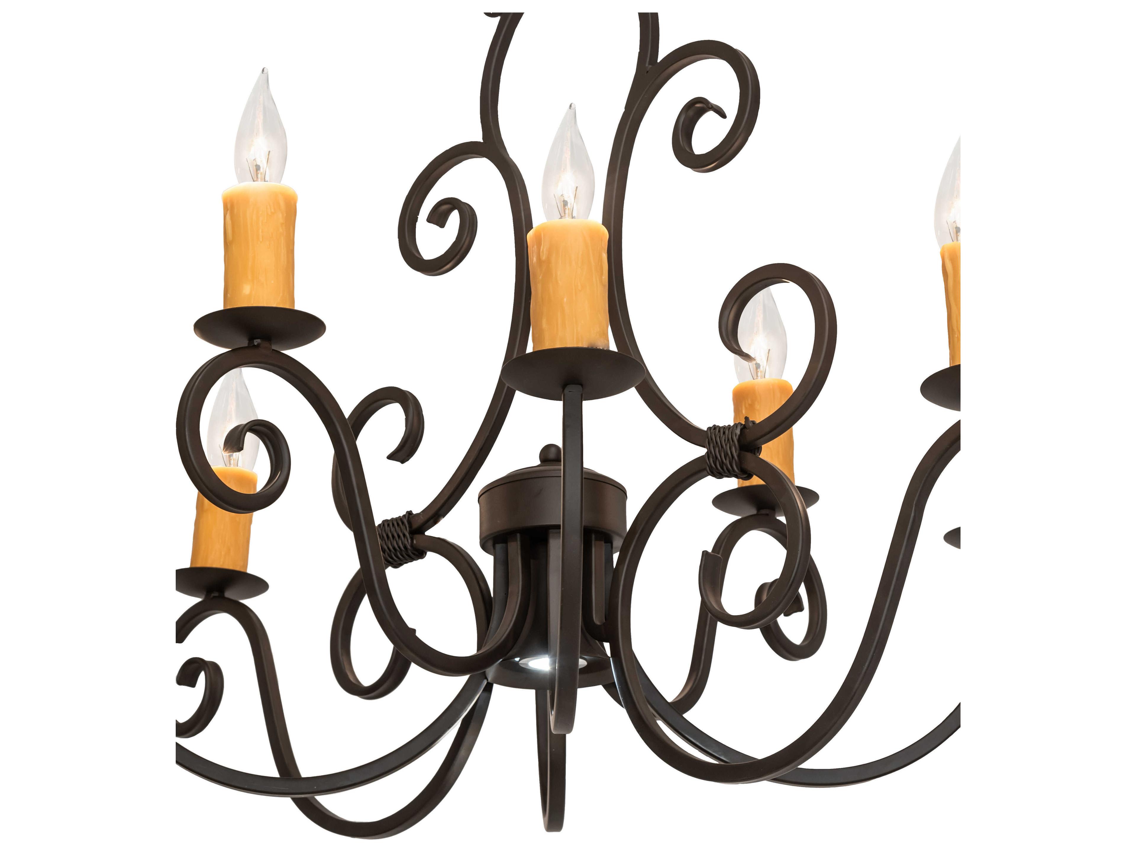 Meyda Clifton 8 1-Light Oil Rubbed Bronze Candelabra Chandelier