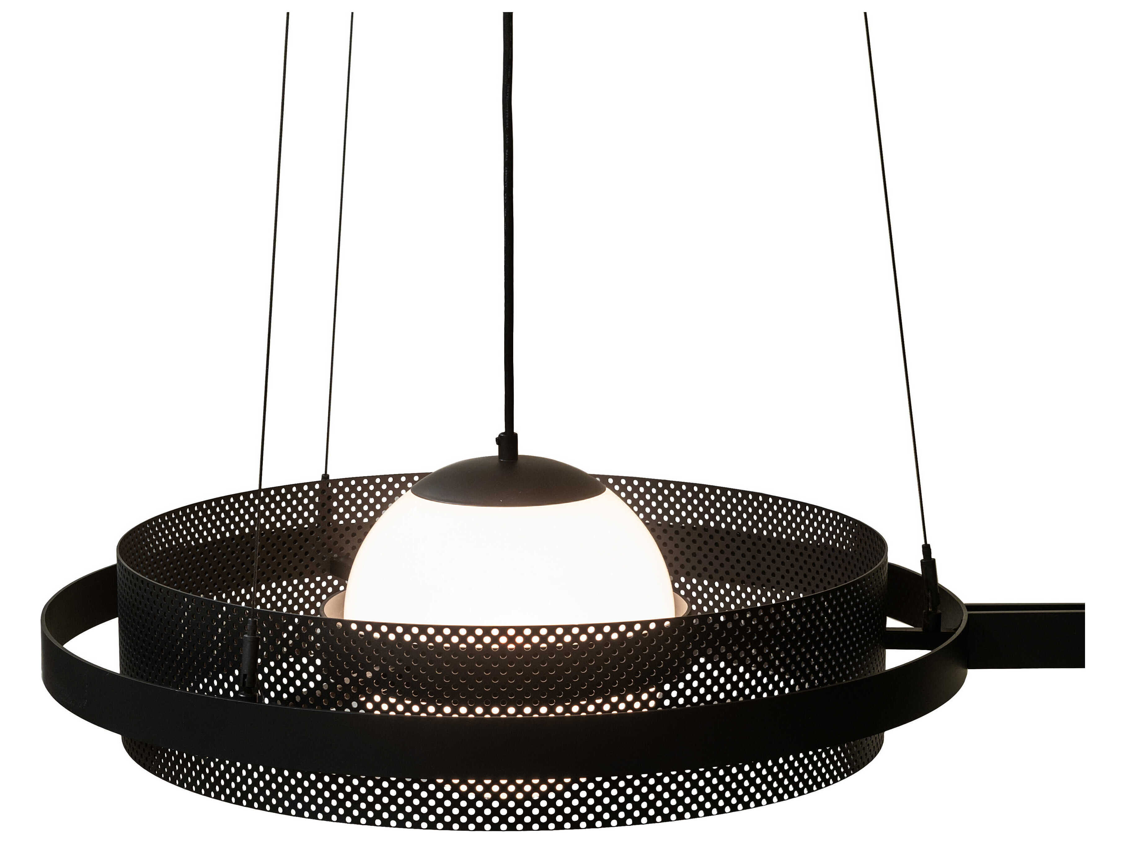 Meyda Bola 3-Light Solar Black Glass LED Linear Island Pendant