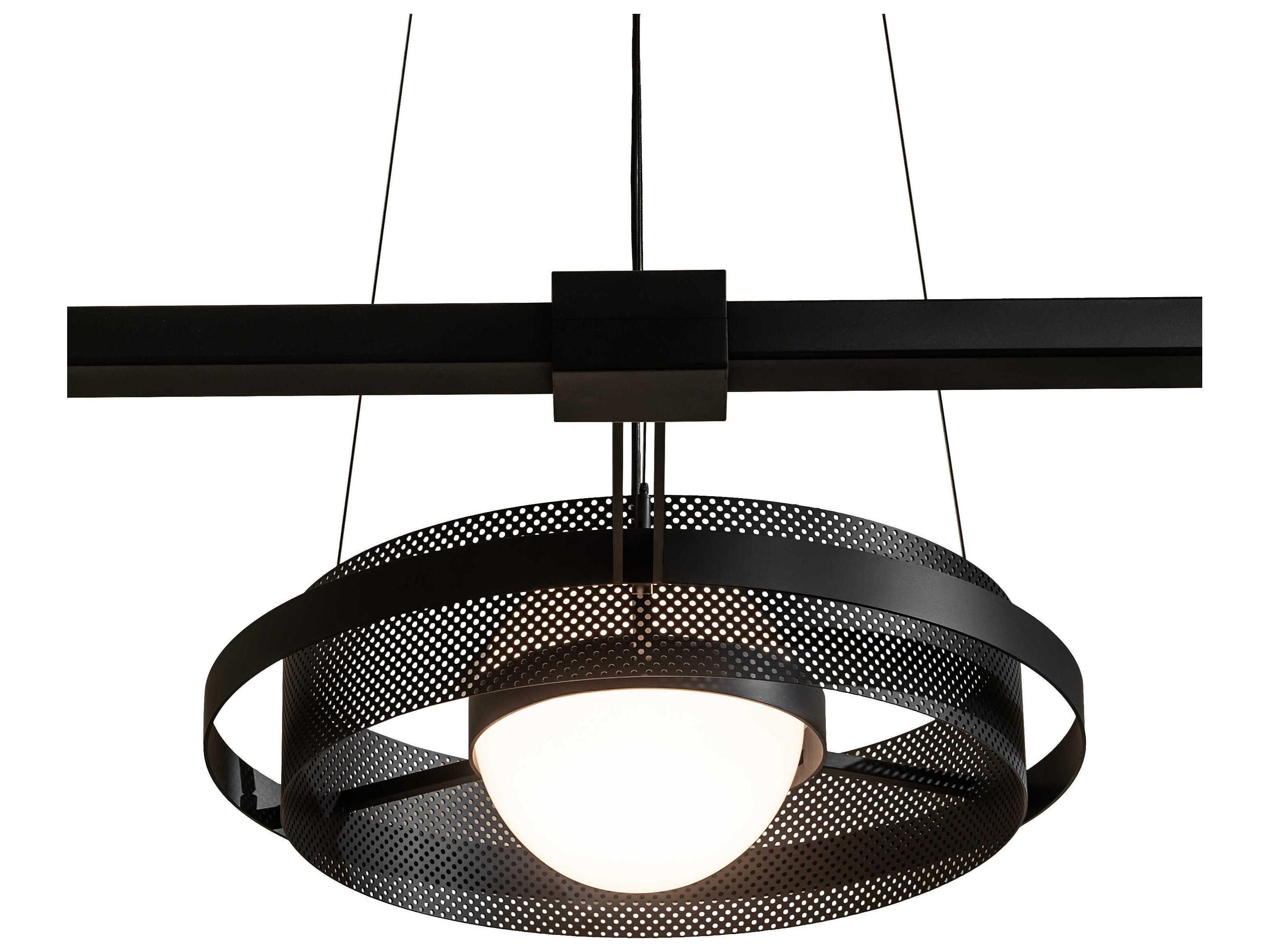 Meyda Bola 3-Light Solar Black Glass LED Linear Island Pendant
