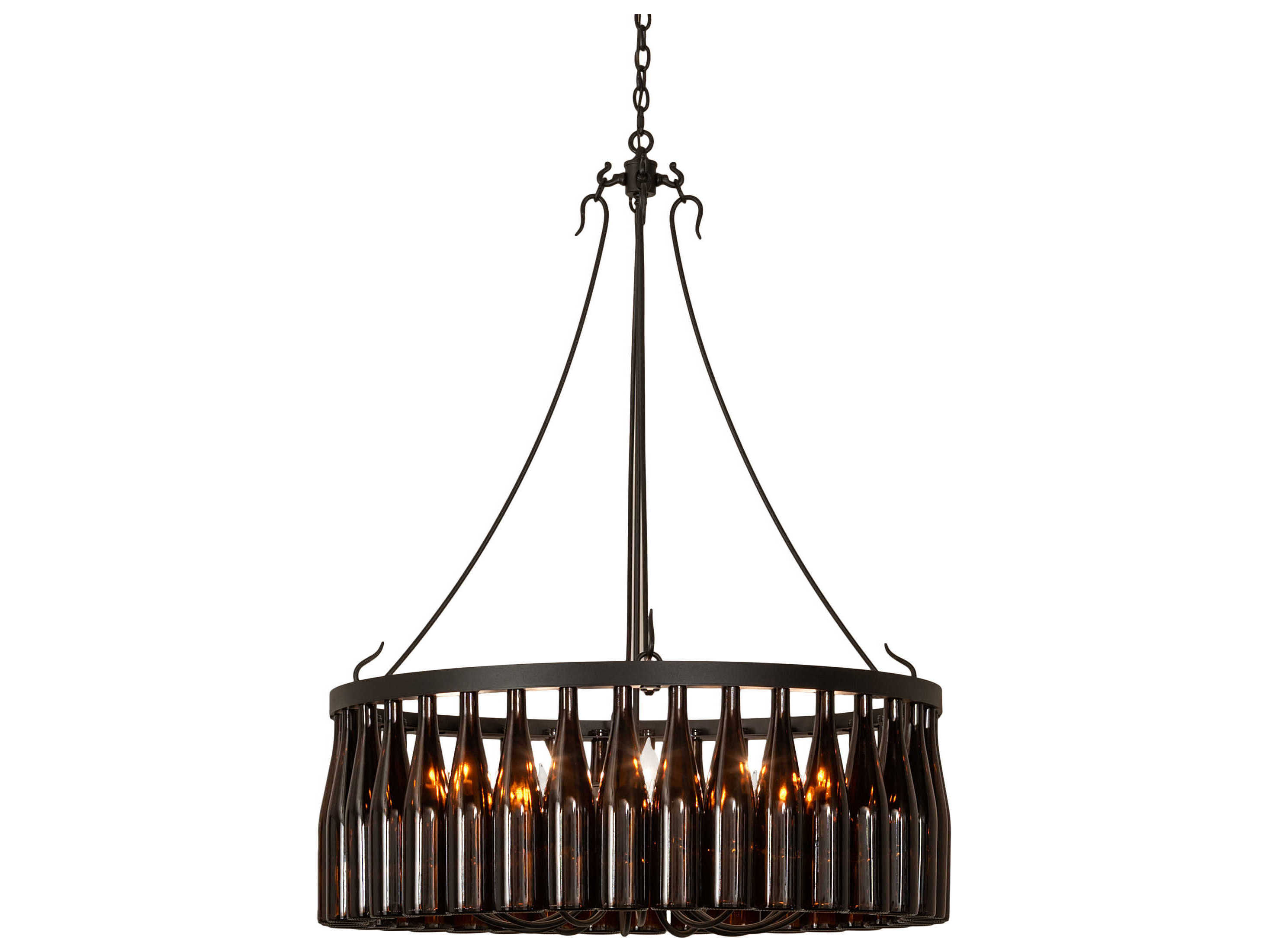 Meyda Tuscan Vineyard 12-Light Black Glass Drum Pendant