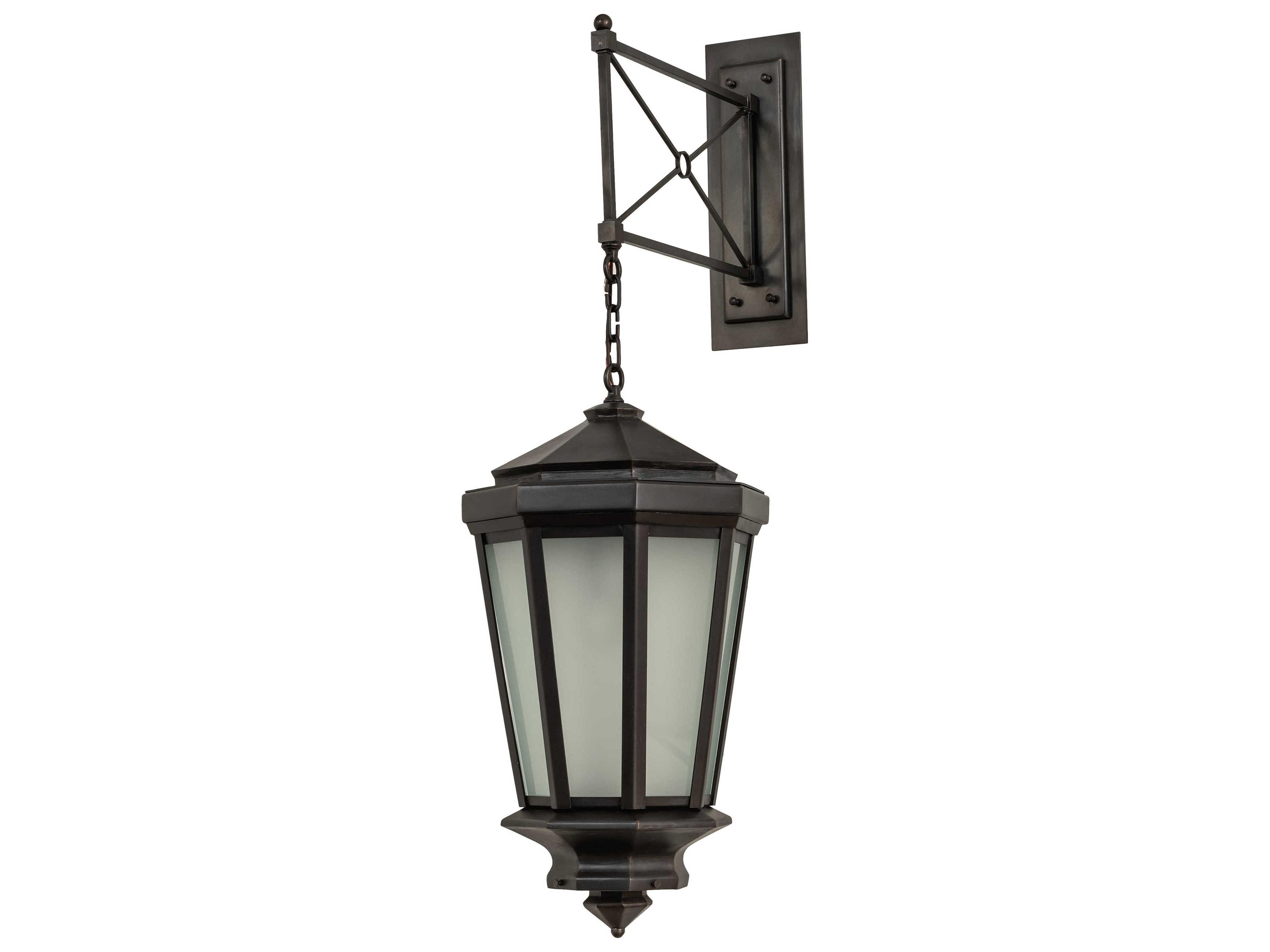 Meyda Wesleyan 1-Light Black Brass Glass Wall Sconce