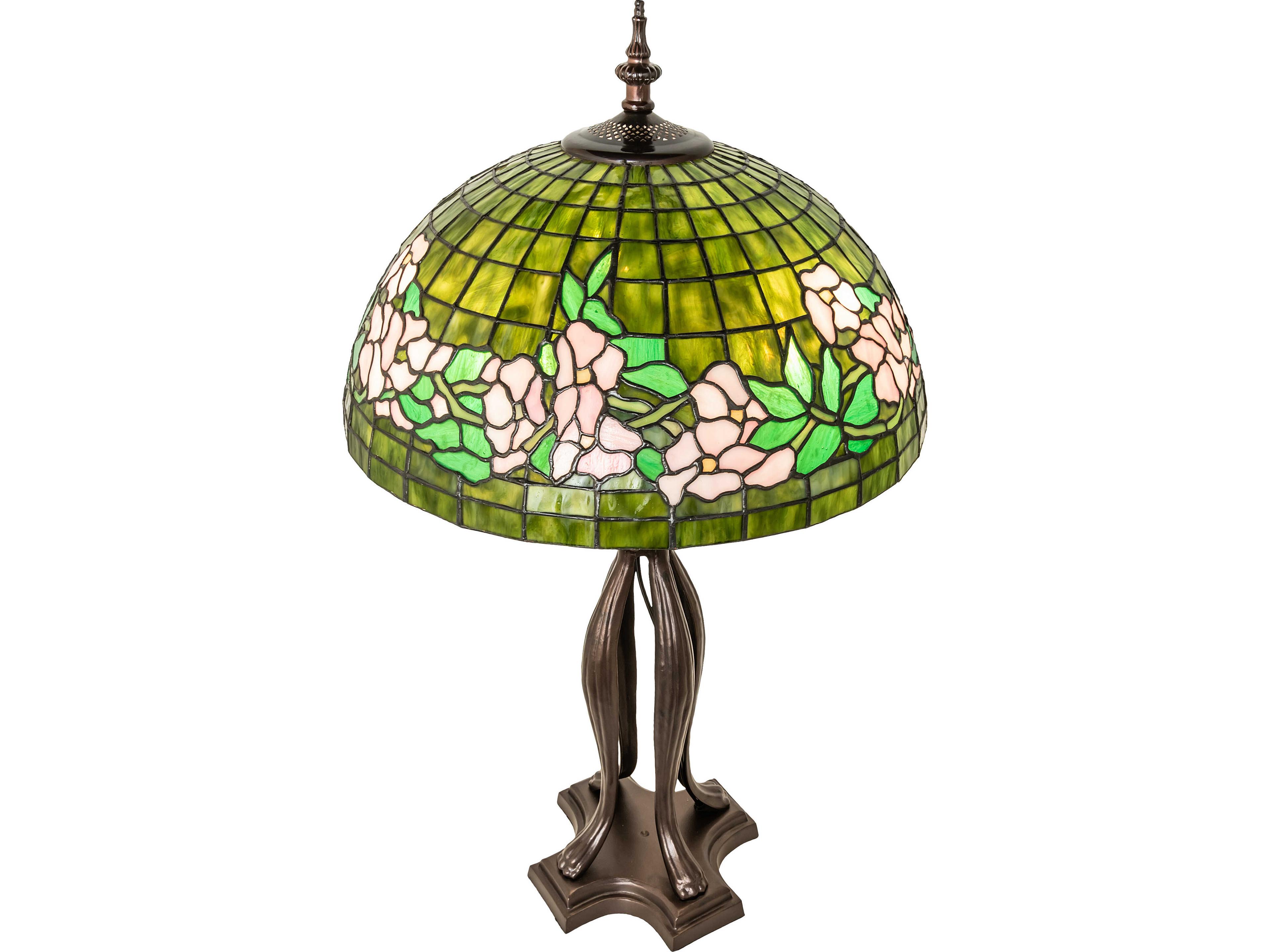 Meyda Tiffany Banded Dogwood Bronze Traditional Buffet Lamp