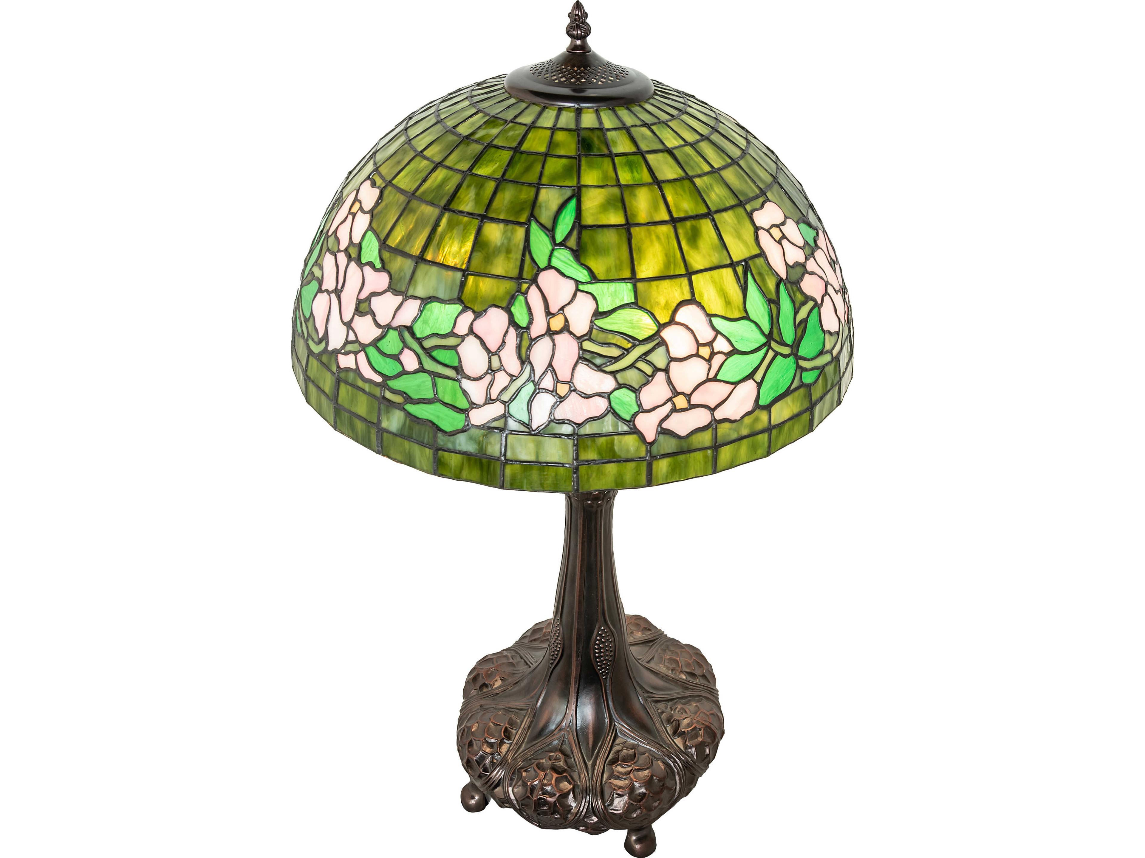 Meyda Tiffany Banded Dogwood Bronze Traditional Buffet Lamp
