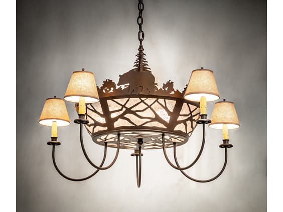 Meyda 3 5-Light Brown Glass Empire Chandelier