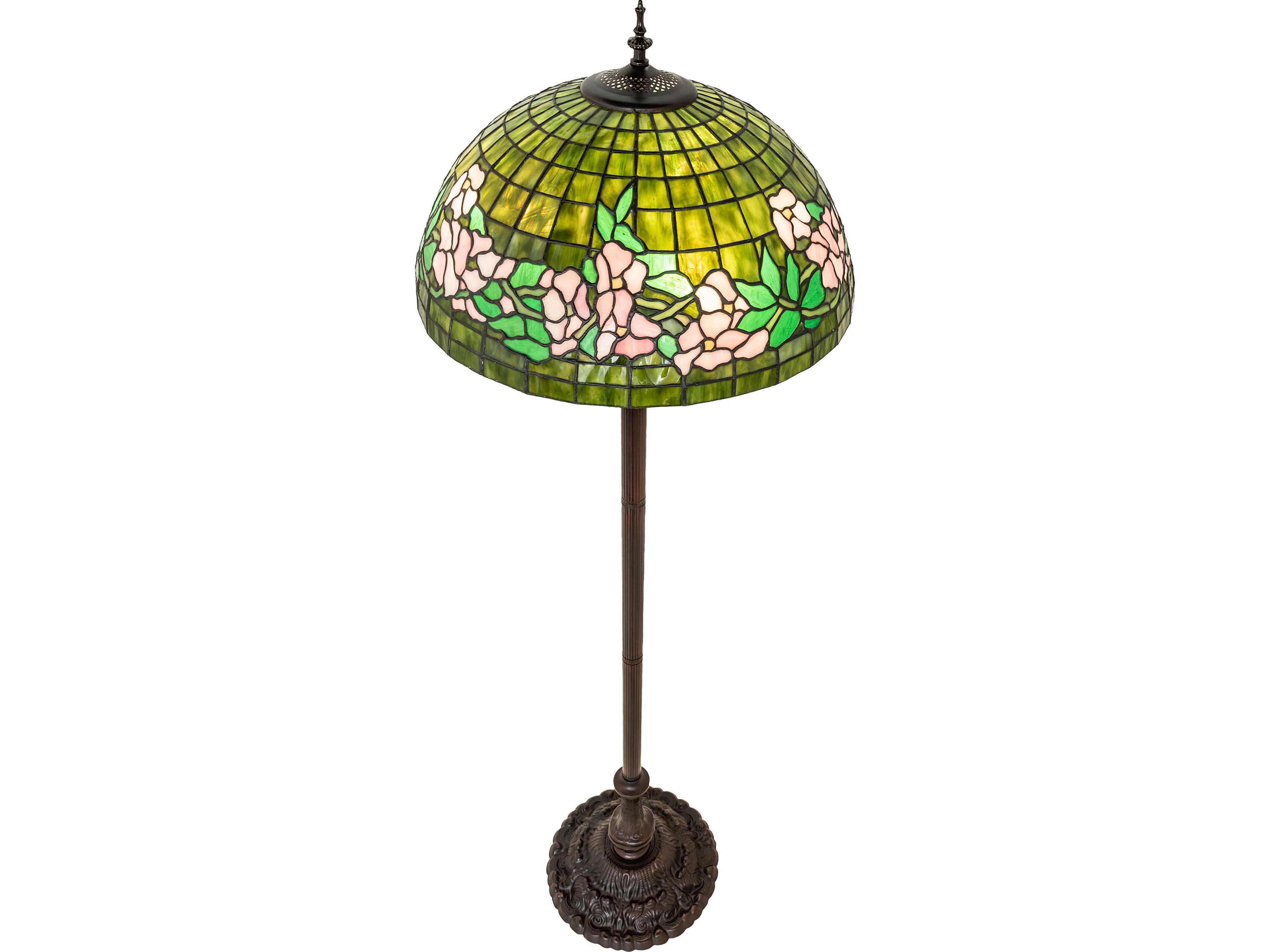 Meyda Tiffany Banded Dogwood Zinc steel Bronze Traditional Floor Lamp
