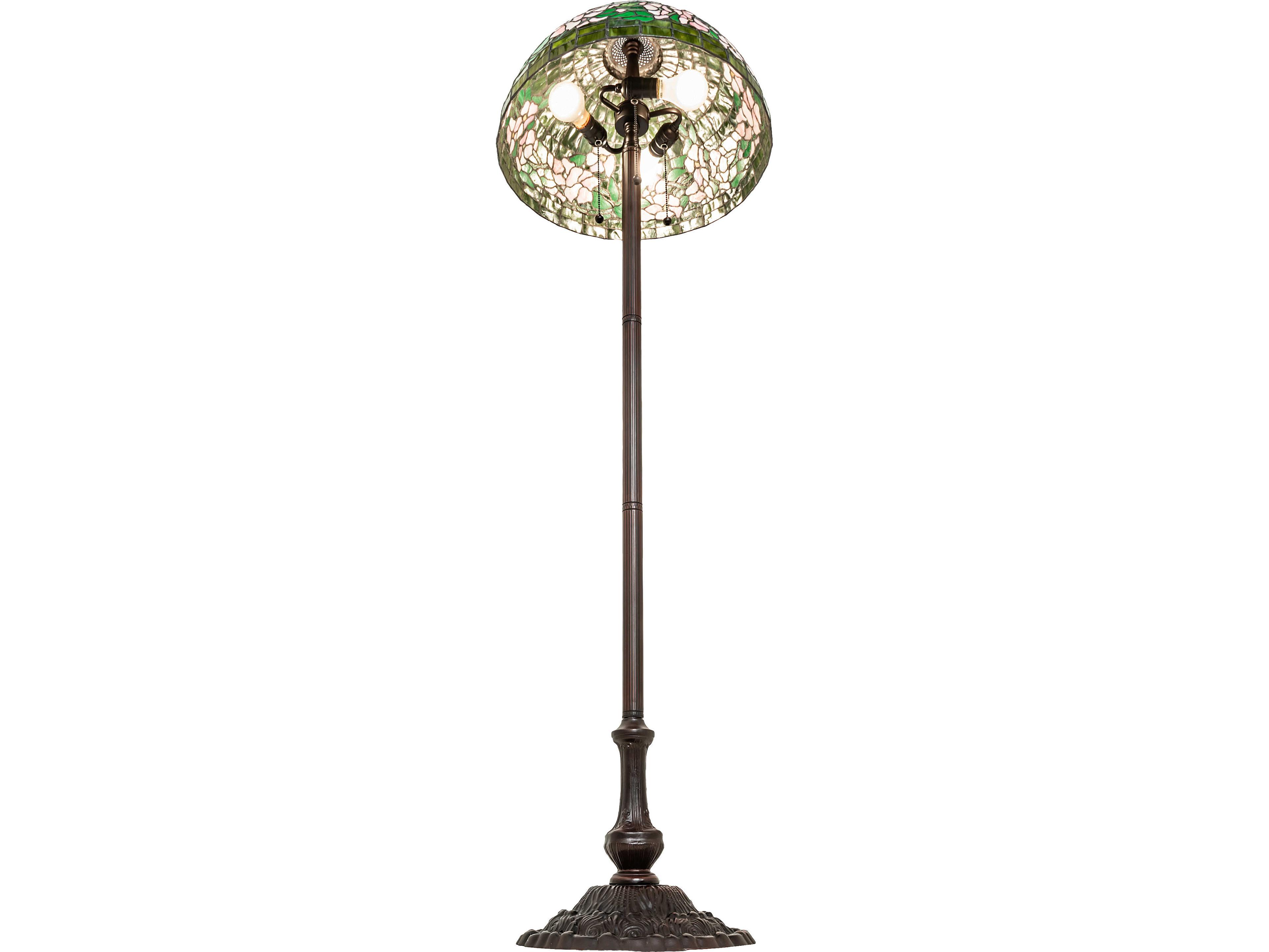 Meyda Tiffany Banded Dogwood Zinc steel Bronze Traditional Floor Lamp