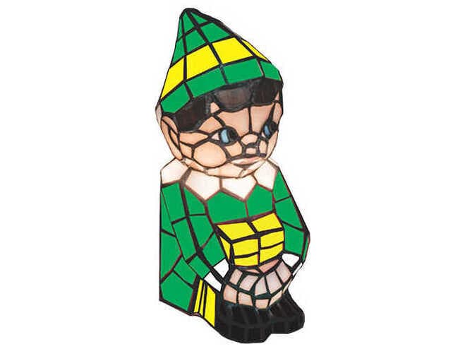 Meyda Elf Black Sunflower Amber Acrylic Brown Glass Tiffany Table Lamp