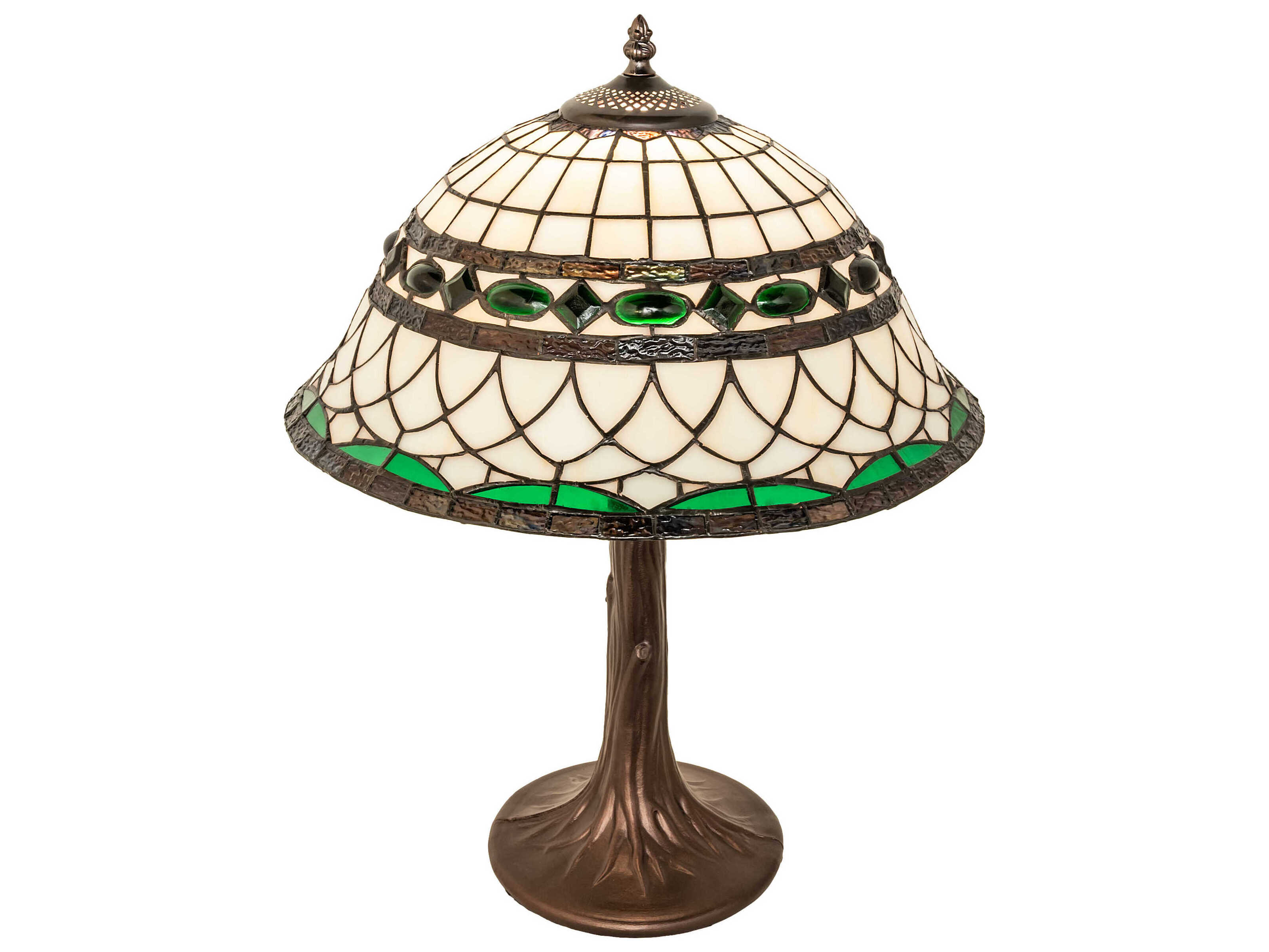 Meyda Tiffany Roman Mahogany Bronze Glass Table Lamp