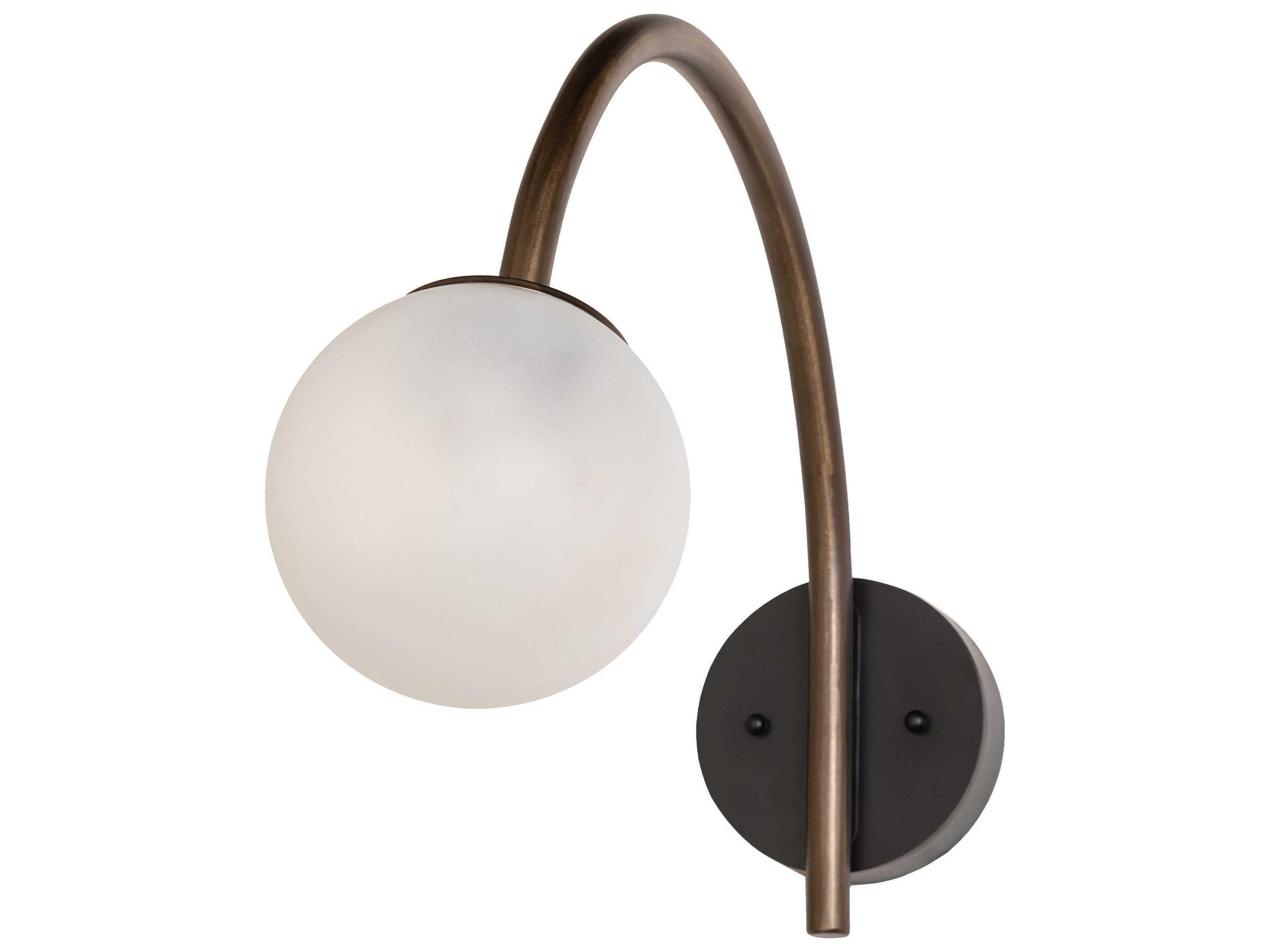 Meyda Bola 1-Light Antique Copper Glass LED Wall Sconce