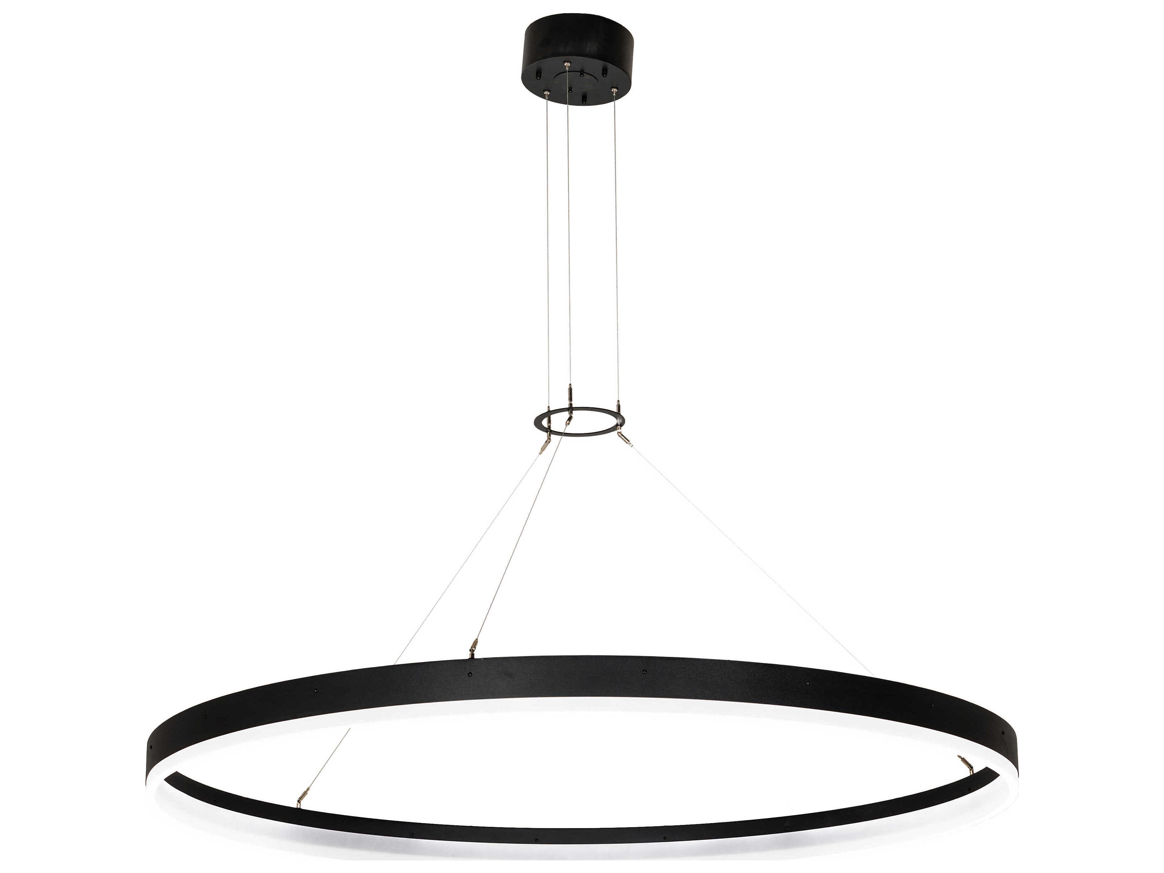 Meyda Anillo Textured Black LED Round Pendant