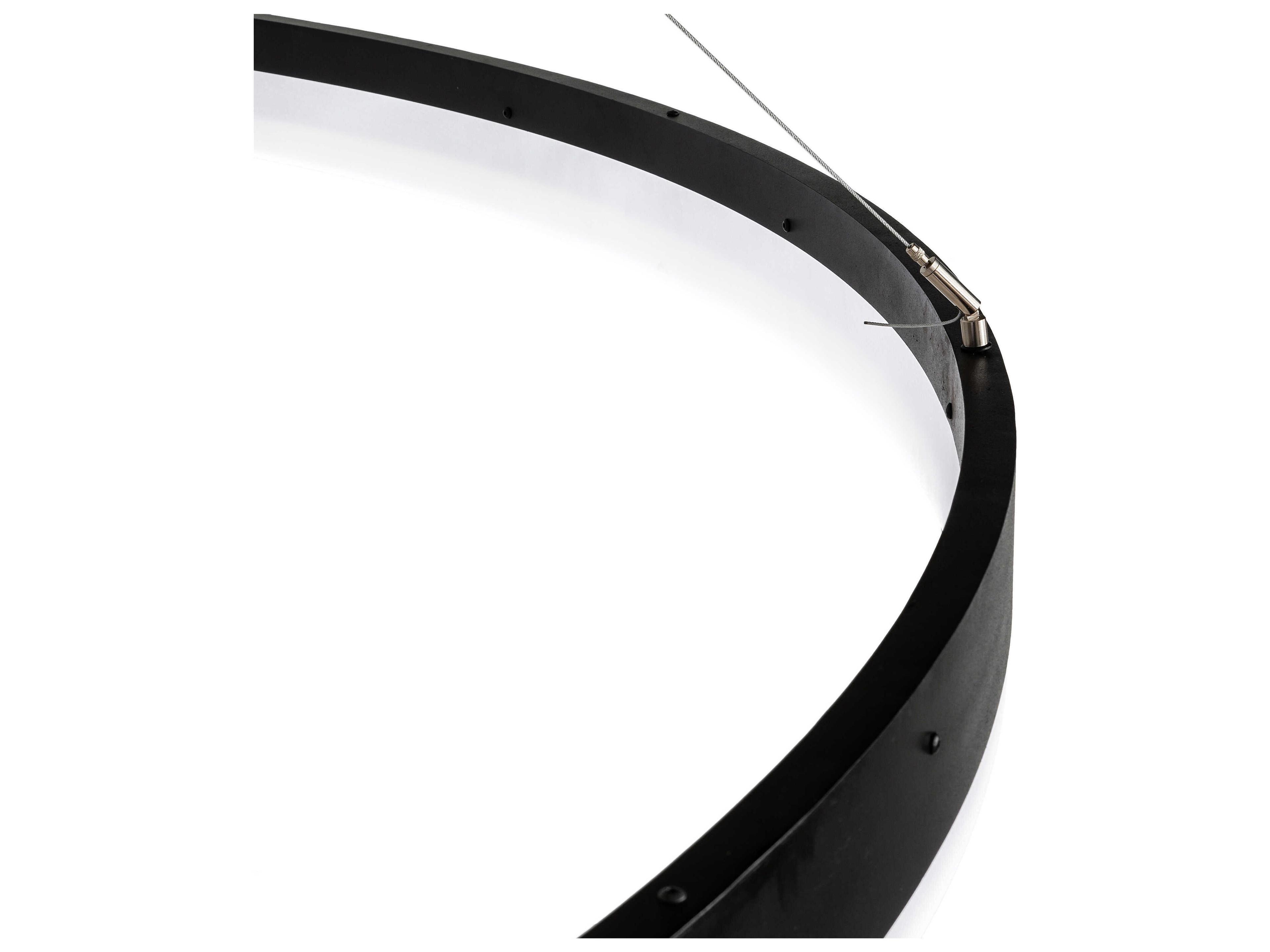 Meyda Anillo Textured Black LED Round Pendant