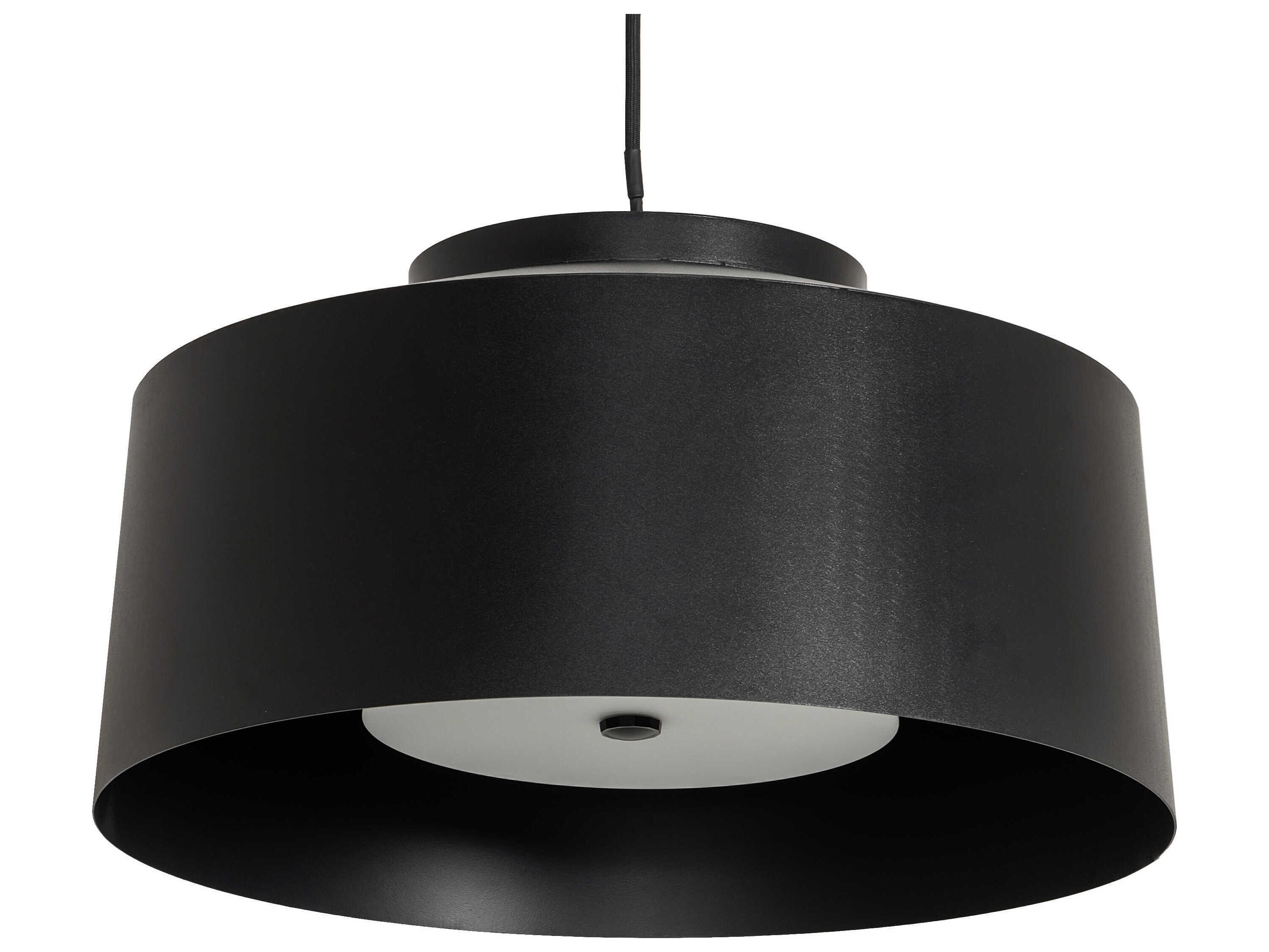 Meyda Cilindro 3-Light Solar Black Drum Pendant