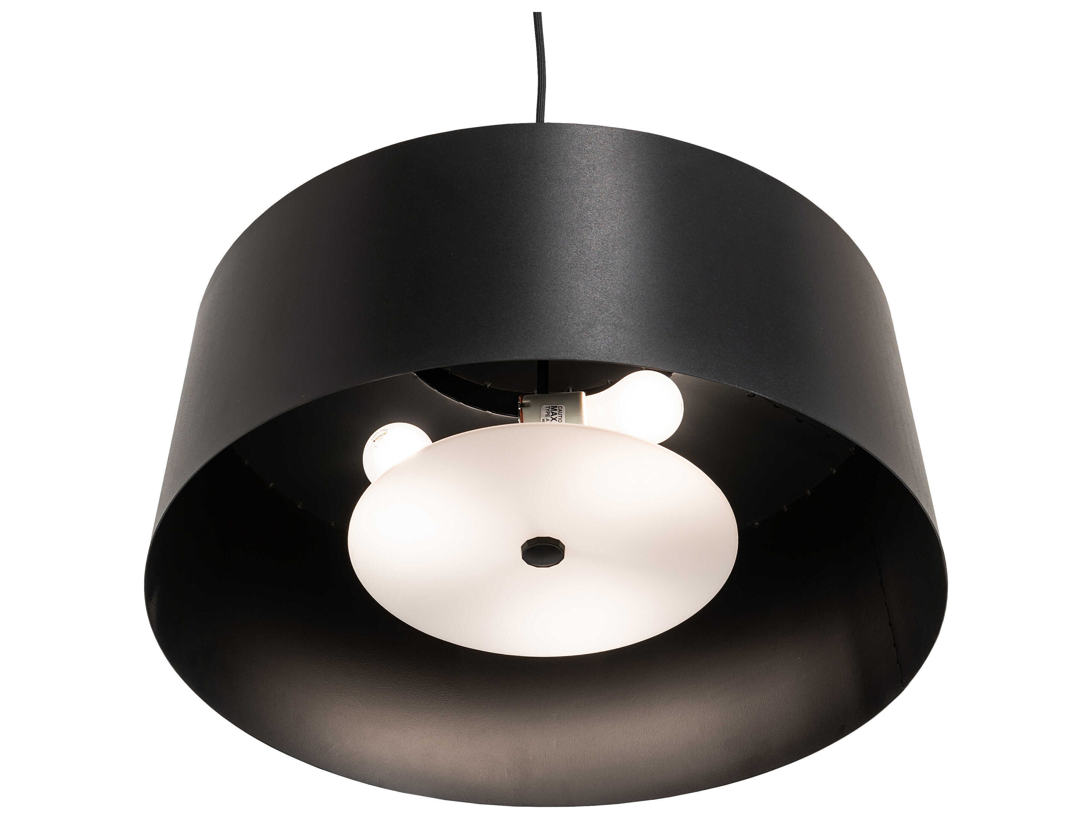 Meyda Cilindro 3-Light Solar Black Drum Pendant