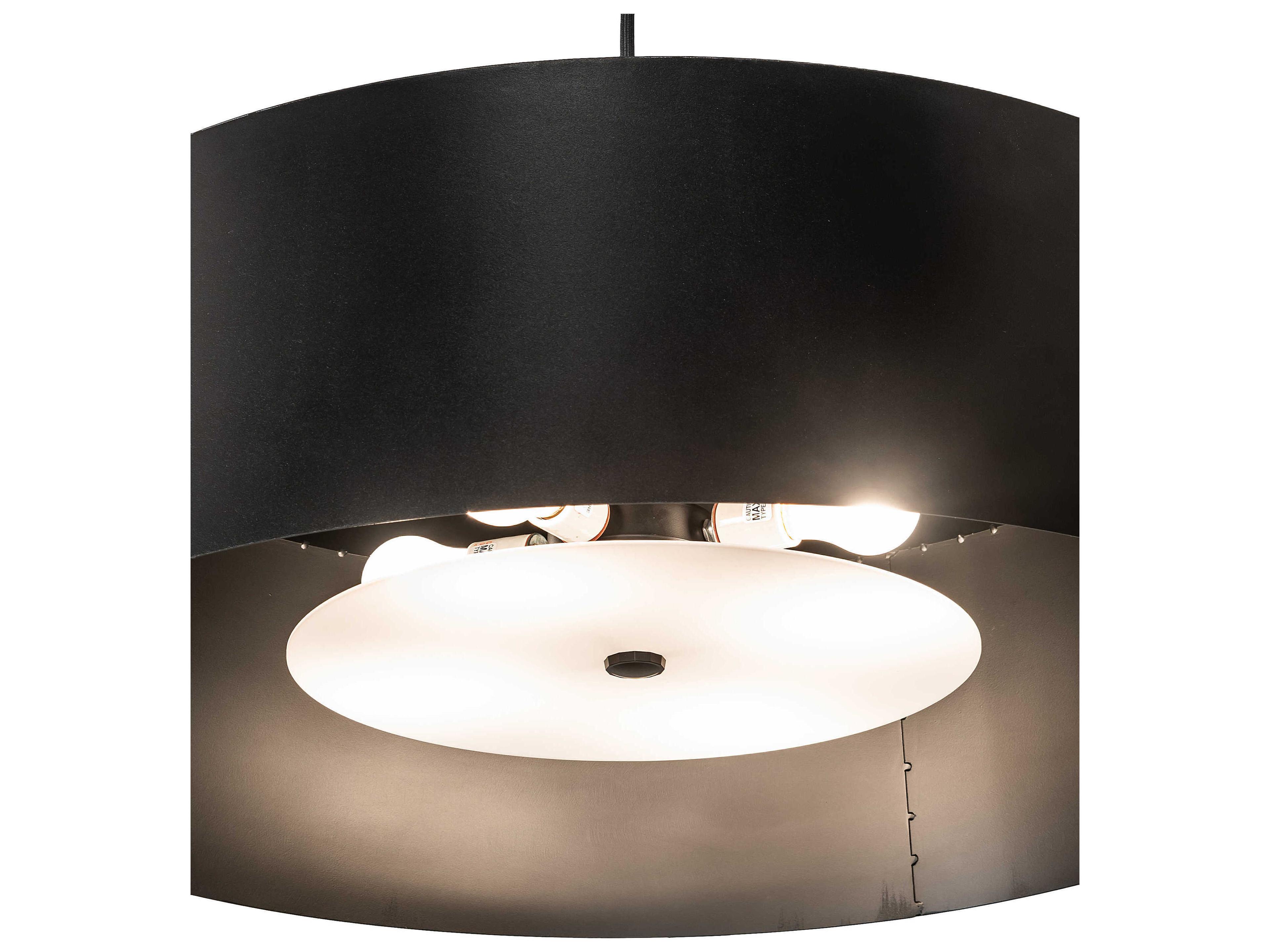 Meyda Cilindro 4-Light Solar Black Drum Pendant