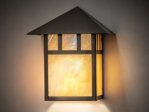 Meyda Seneca Double Bar Mission 1-Light Craftsman Brown Glass Wall Sconce