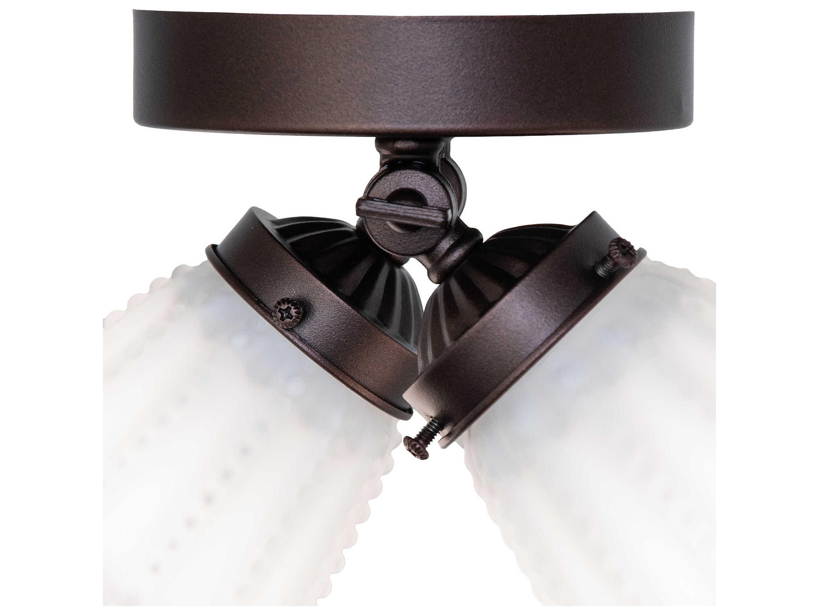 Meyda 2-Light Mahogany Bronze Glass Geometric Flush Mount