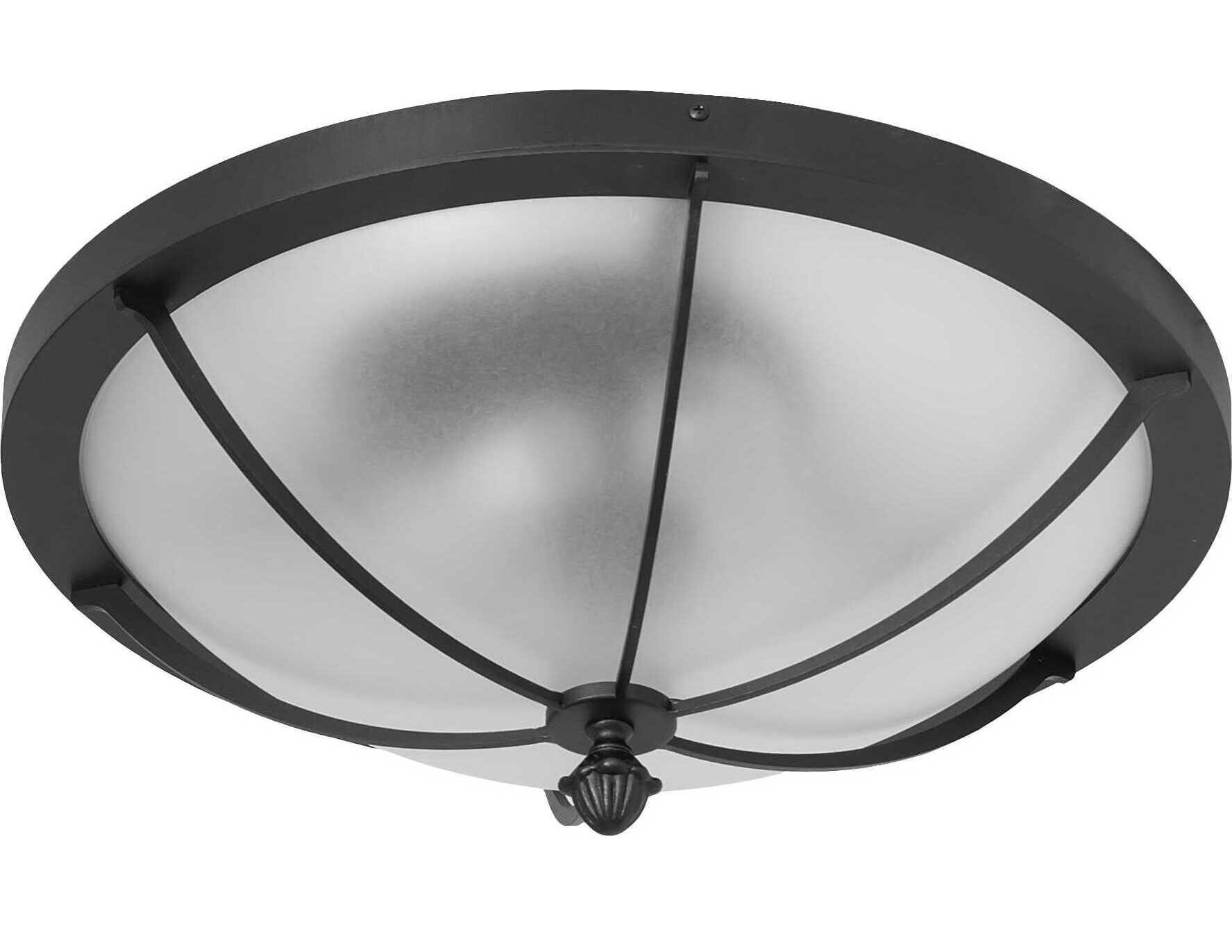Meyda Dominga 3-Light Textured Black Glass Bowl Flush Mount