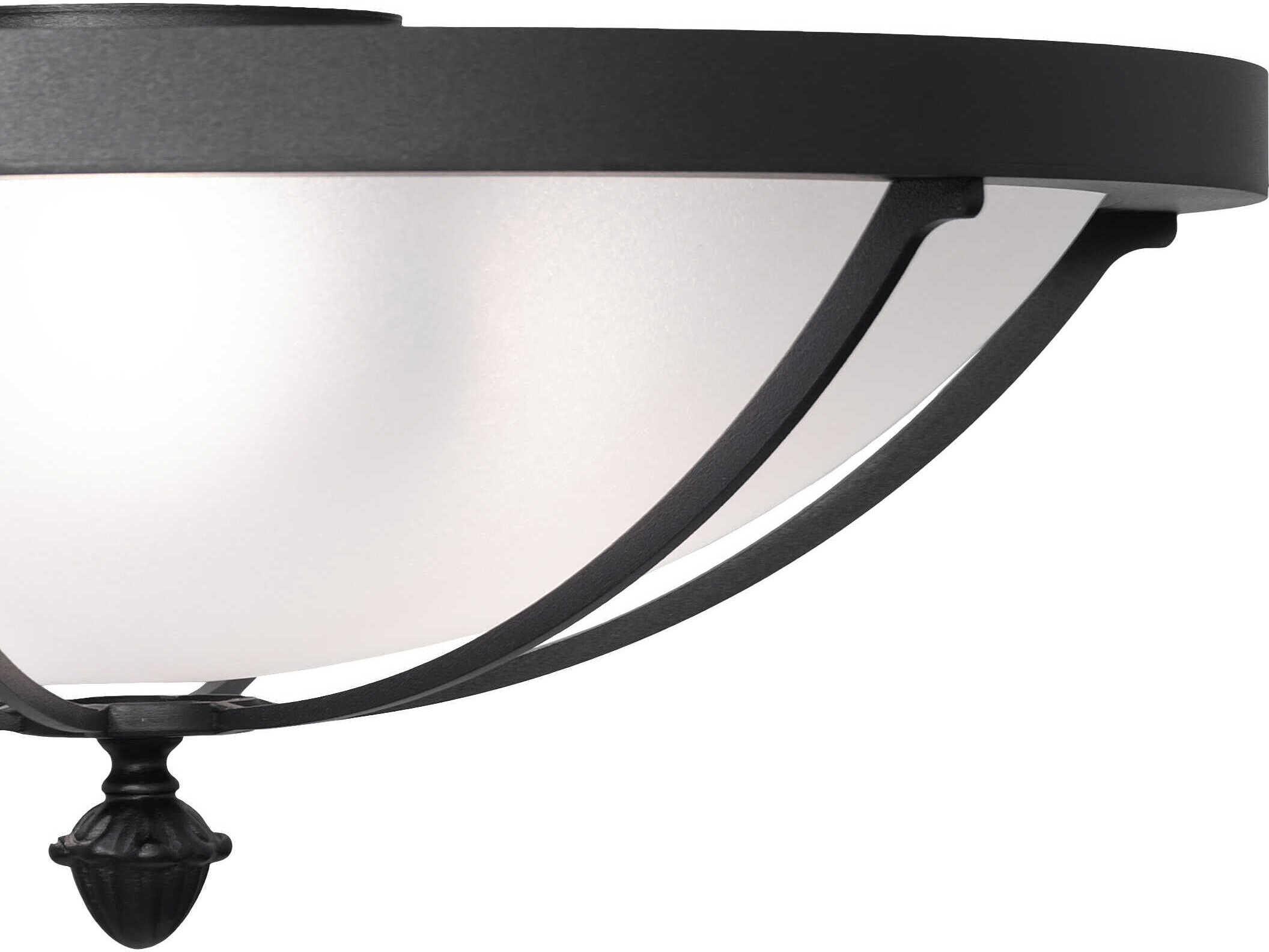 Meyda Dominga 3-Light Textured Black Glass Bowl Flush Mount