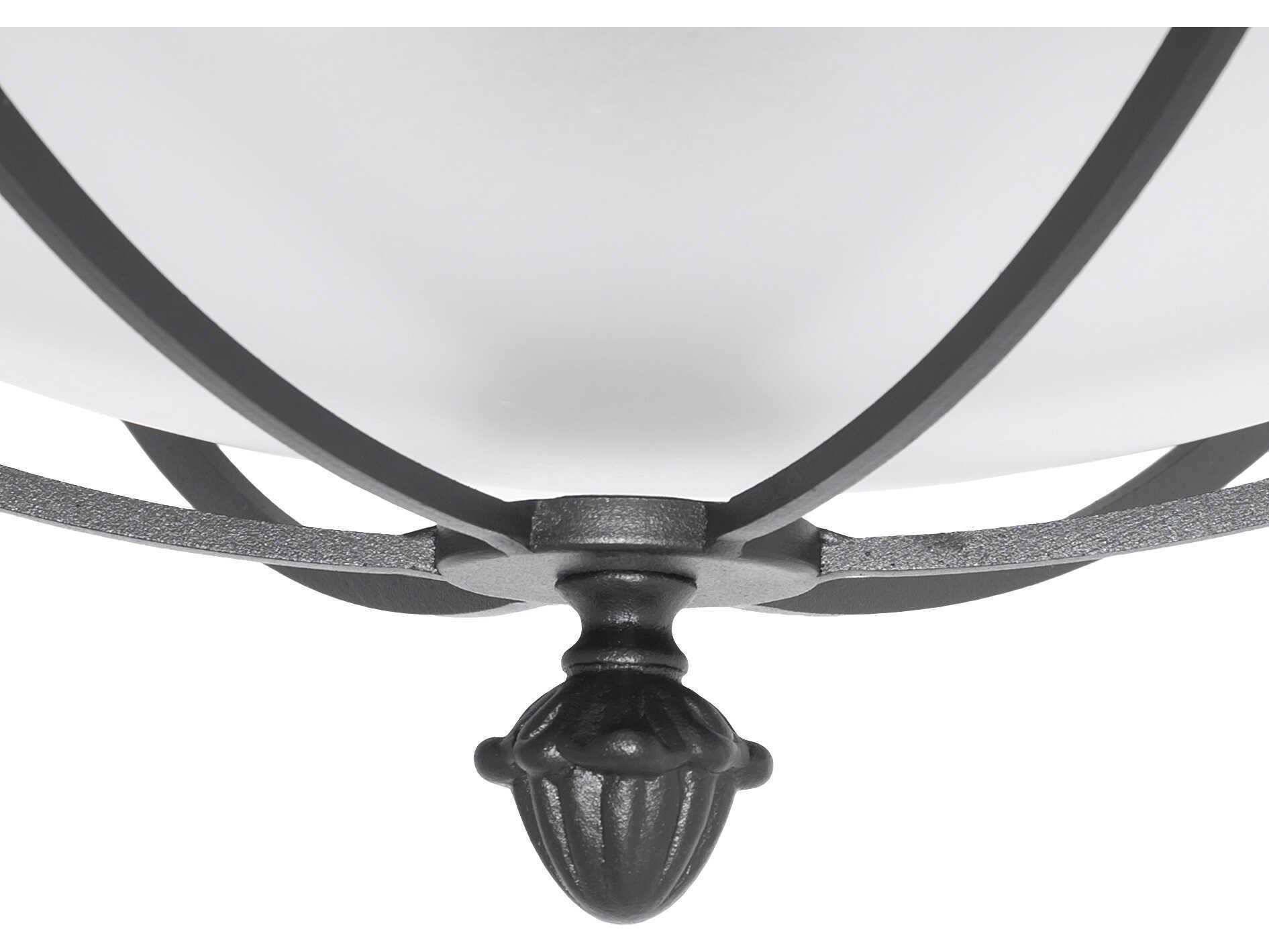 Meyda Dominga 3-Light Textured Black Glass Bowl Flush Mount