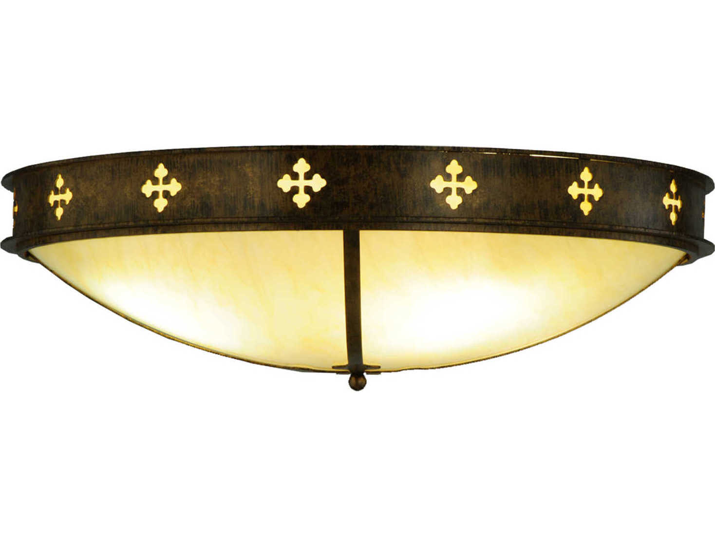 Meyda Byzantine 4-Light Black Glass Bowl Flush Mount