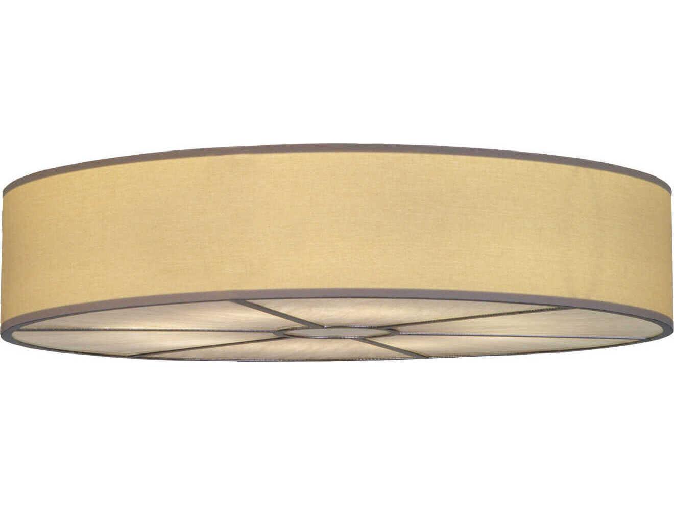 Meyda Cilindro 8-Light Nickel Brown Glass LED Drum Flush Mount