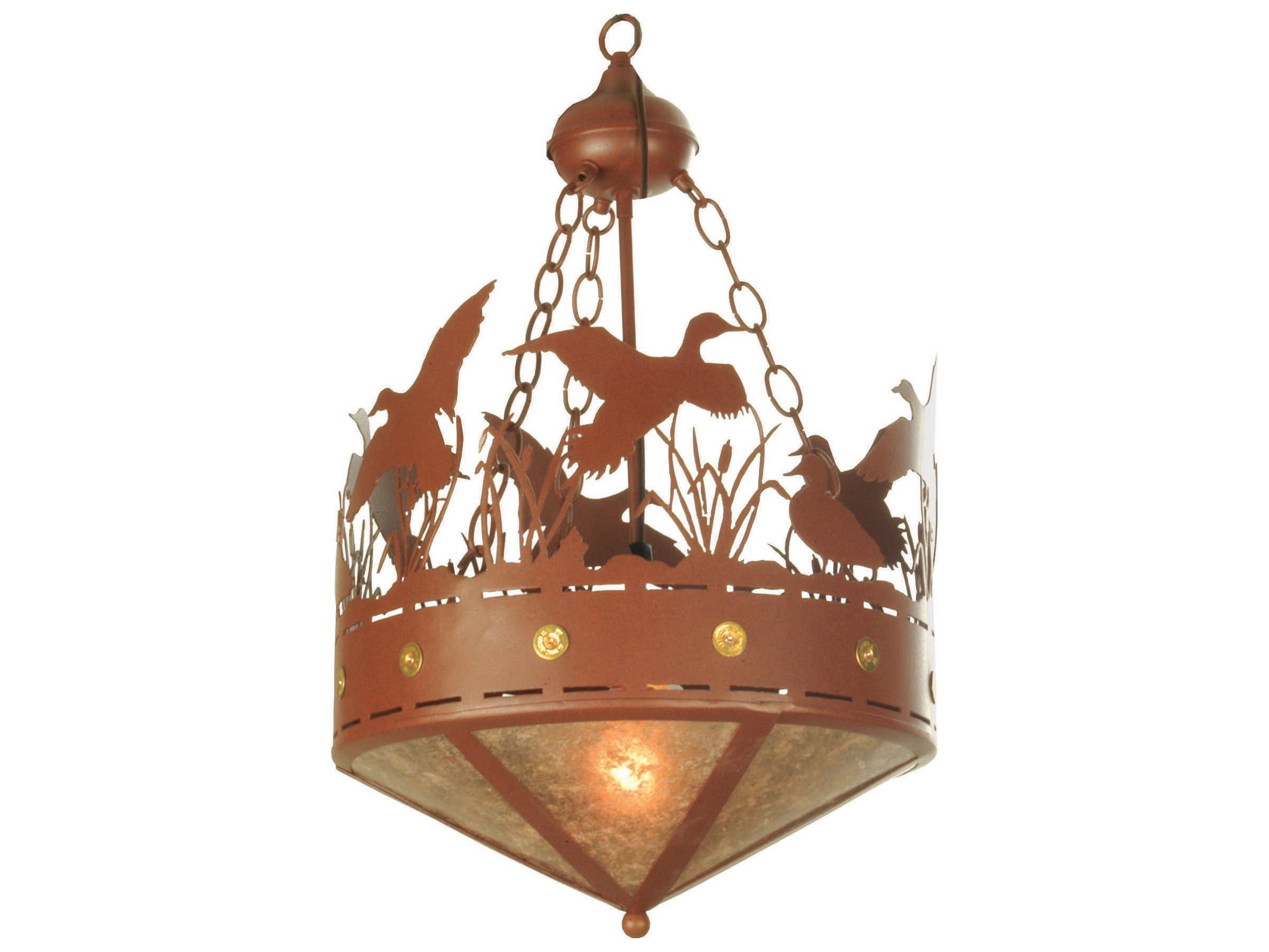 Meyda Ducks In Flight 3-Light Rust Brown LED Bowl Pendant