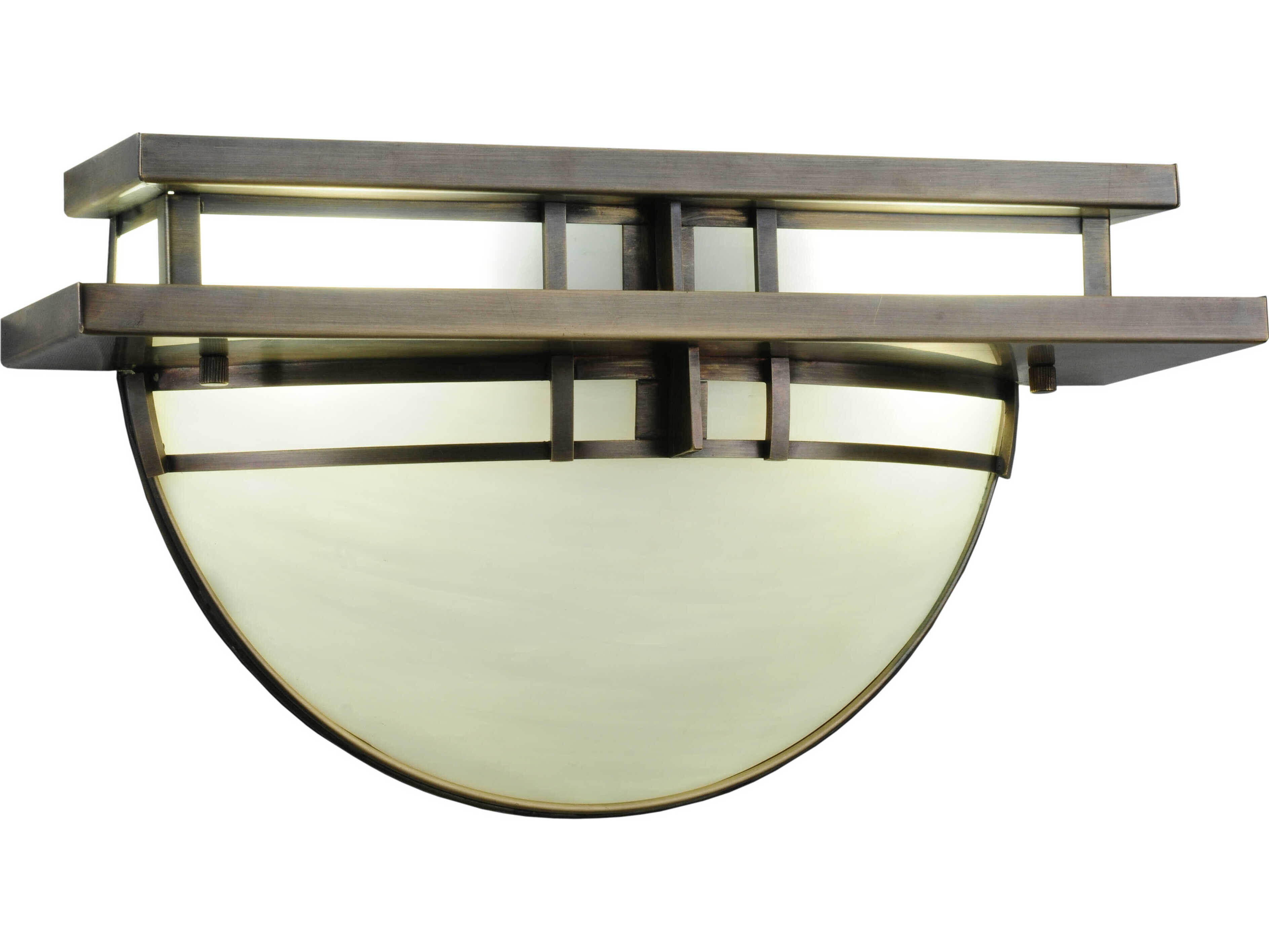 Meyda Revival Deco 2-Light Antique Brass Glass Wall Sconce