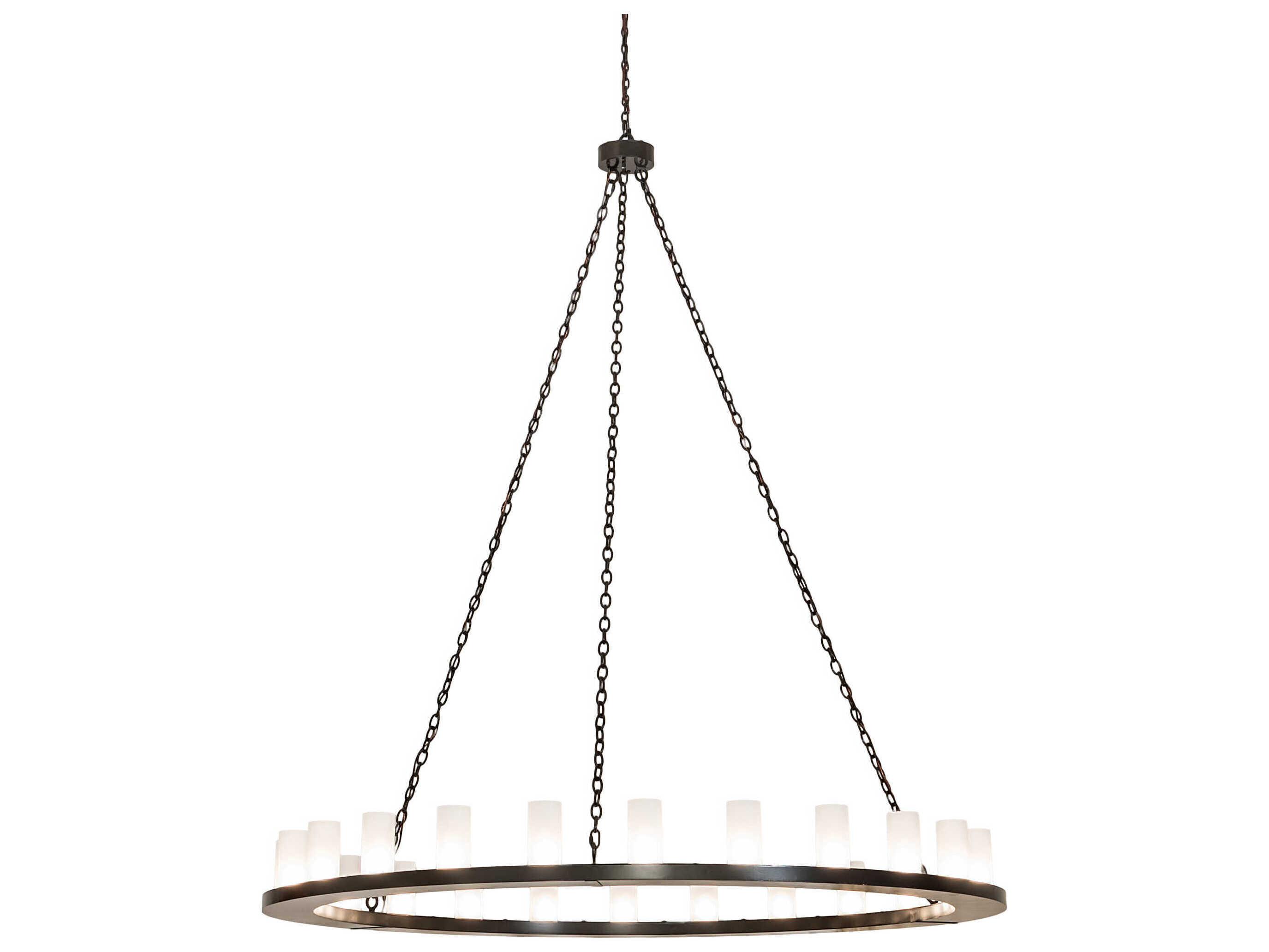 Meyda Loxley 24-Light Timeless Bronze Glass Cylinder Chandelier