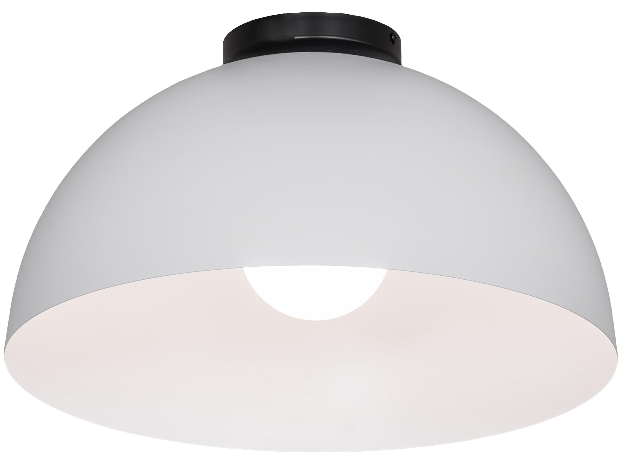 Meyda Gravity 1-Light Matte Black White Dome Flush Mount