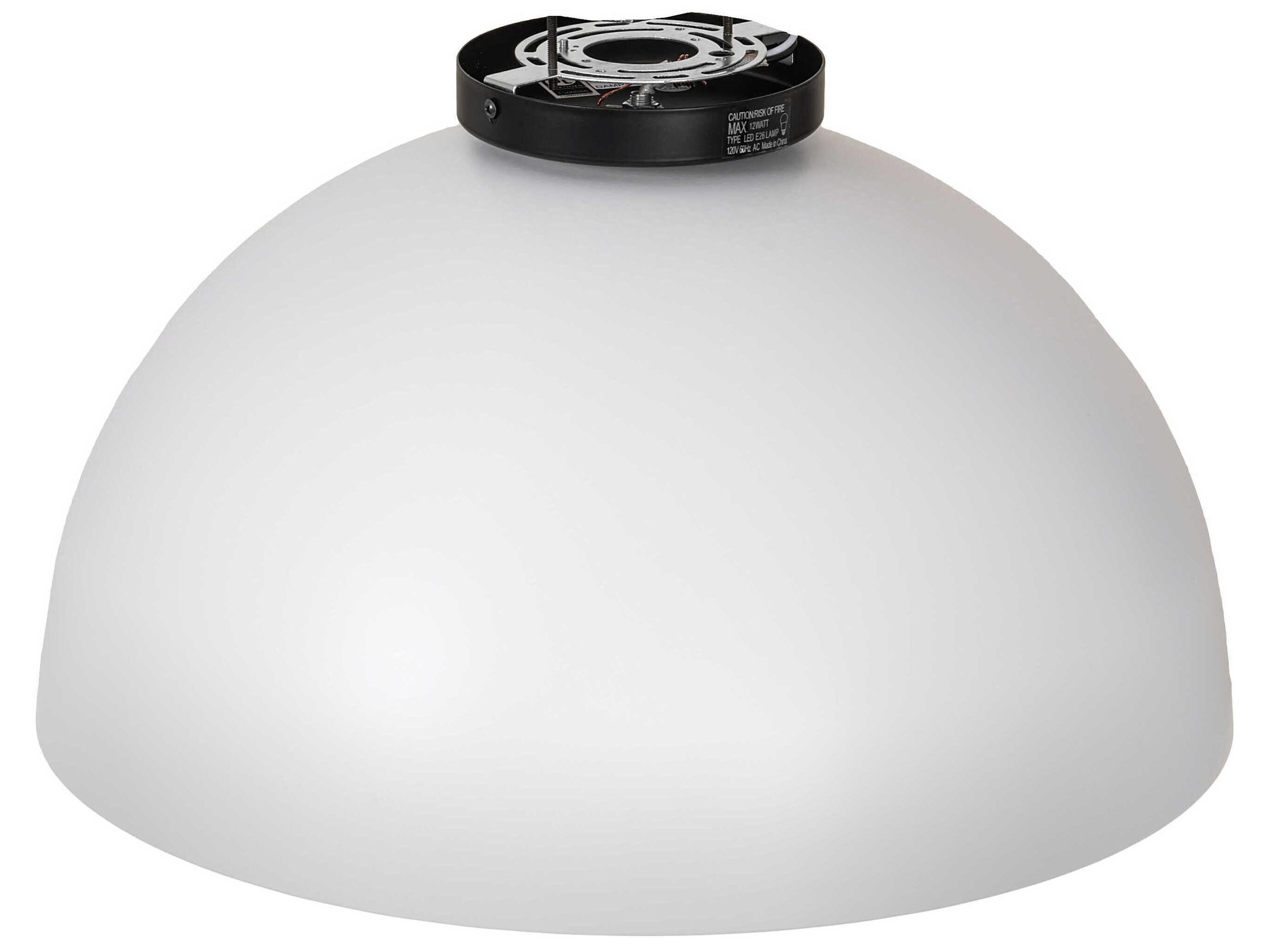 Meyda Gravity 1-Light Matte Black White Dome Flush Mount
