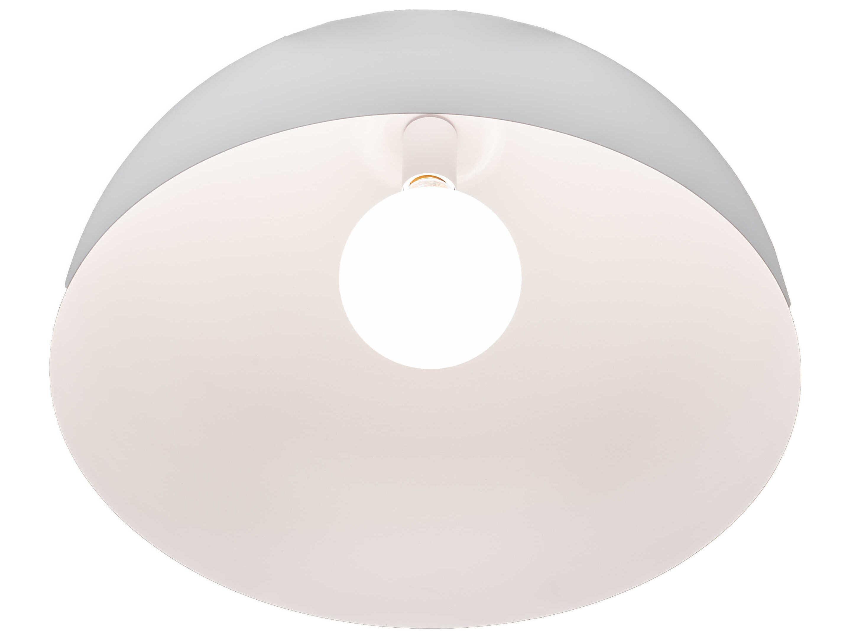 Meyda Gravity 1-Light Matte Black White Dome Flush Mount
